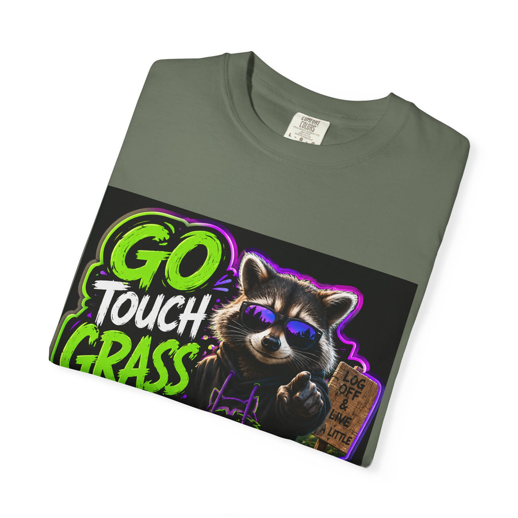 Raccoon 'Go Touch Grass Bro' Graphic T-Shirt