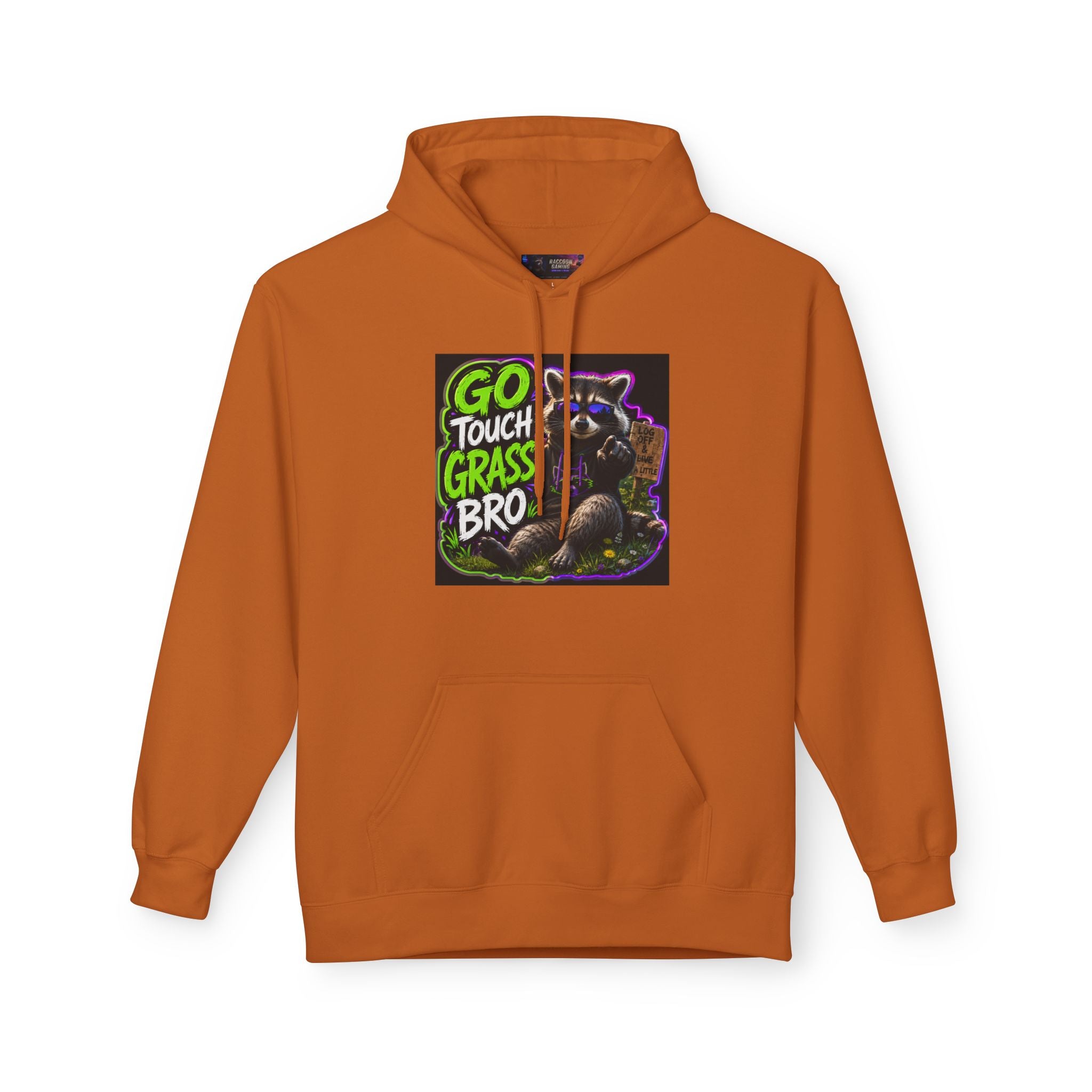 Go Touch Grass Bro Hoodie – Funny Green Text & Gamer Frog Graphic Pullover