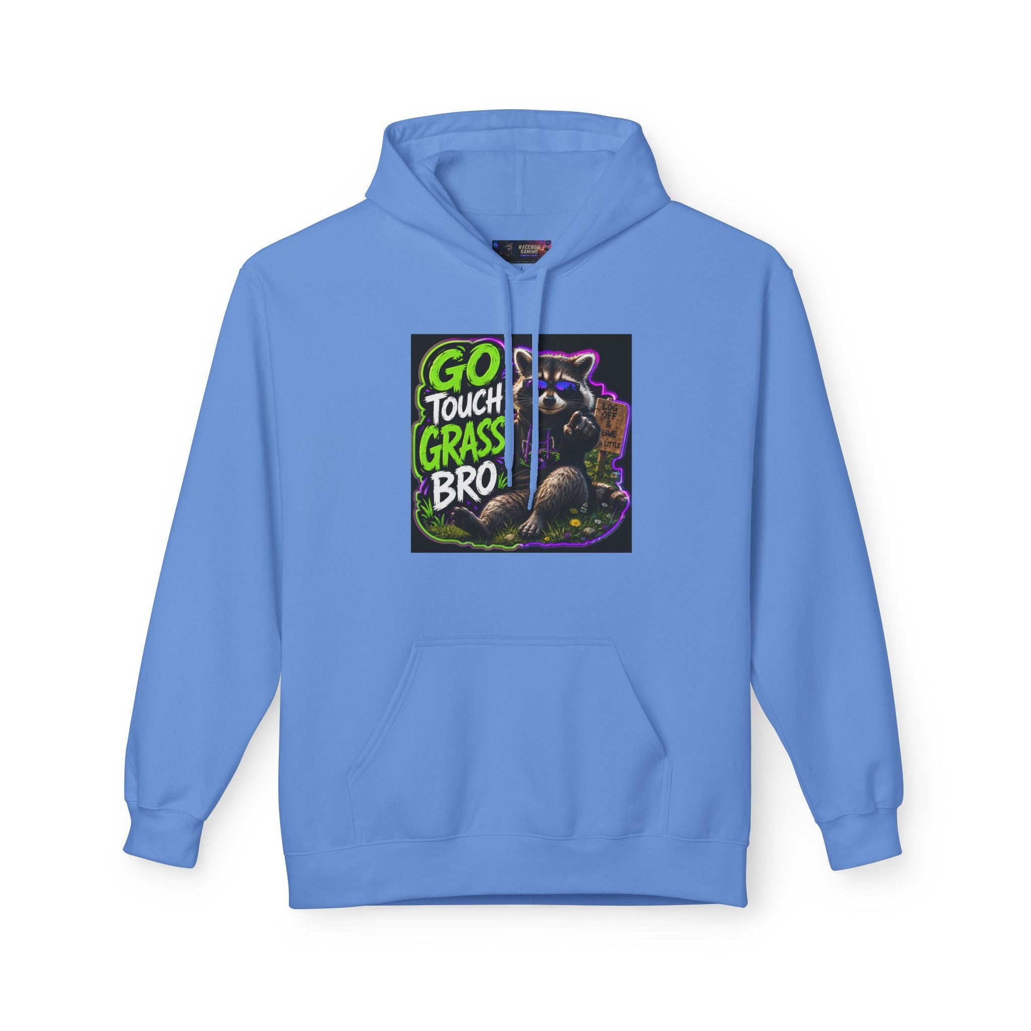 Go Touch Grass Bro Hoodie – Funny Green Text & Gamer Frog Graphic Pullover