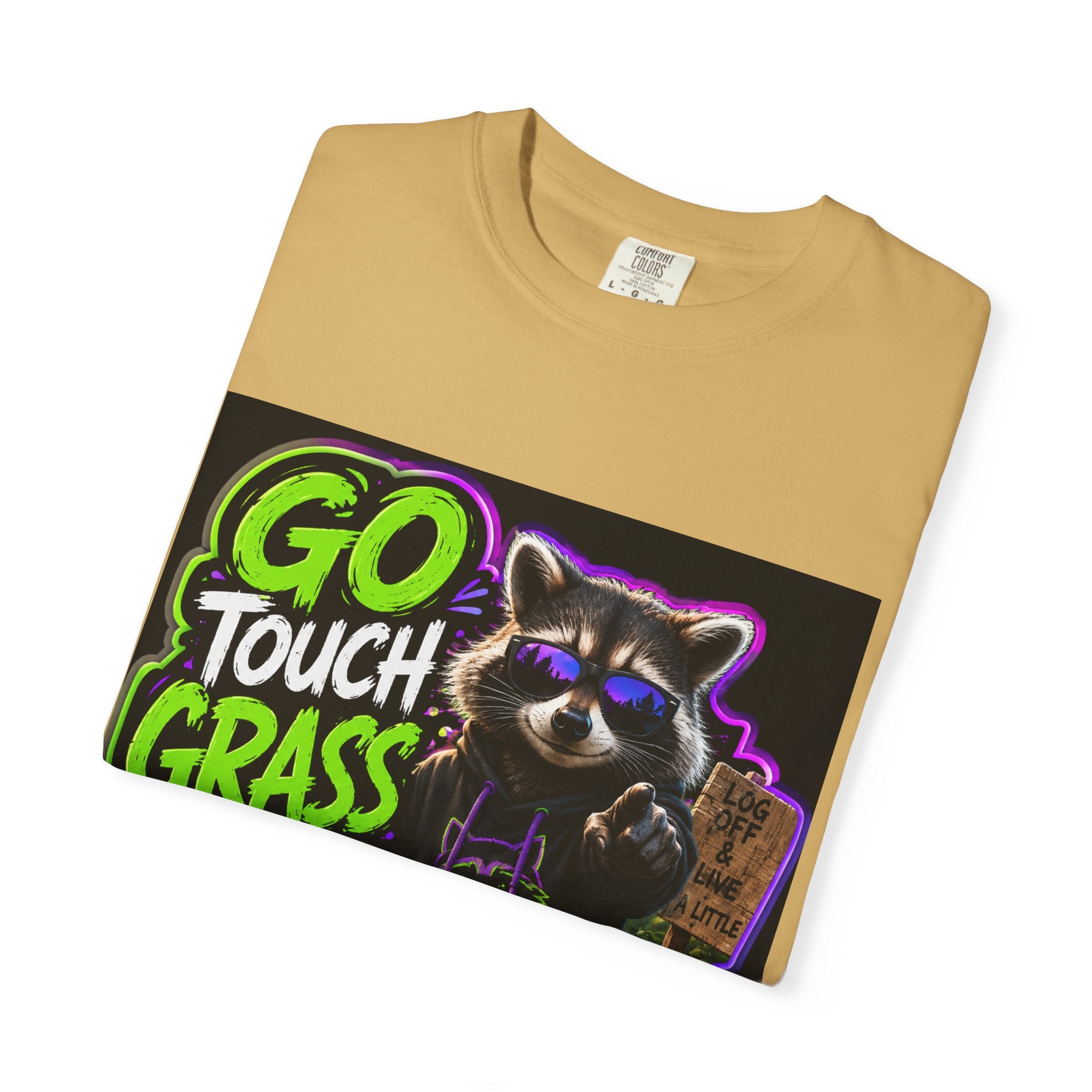 Raccoon 'Go Touch Grass Bro' Graphic T-Shirt