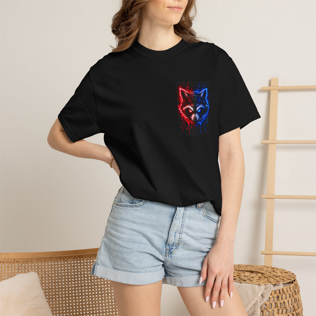 Raccoon Gaming Neon Poster T-Shirt — "Look In, Speak Up, Shine Out" Motivational Tee