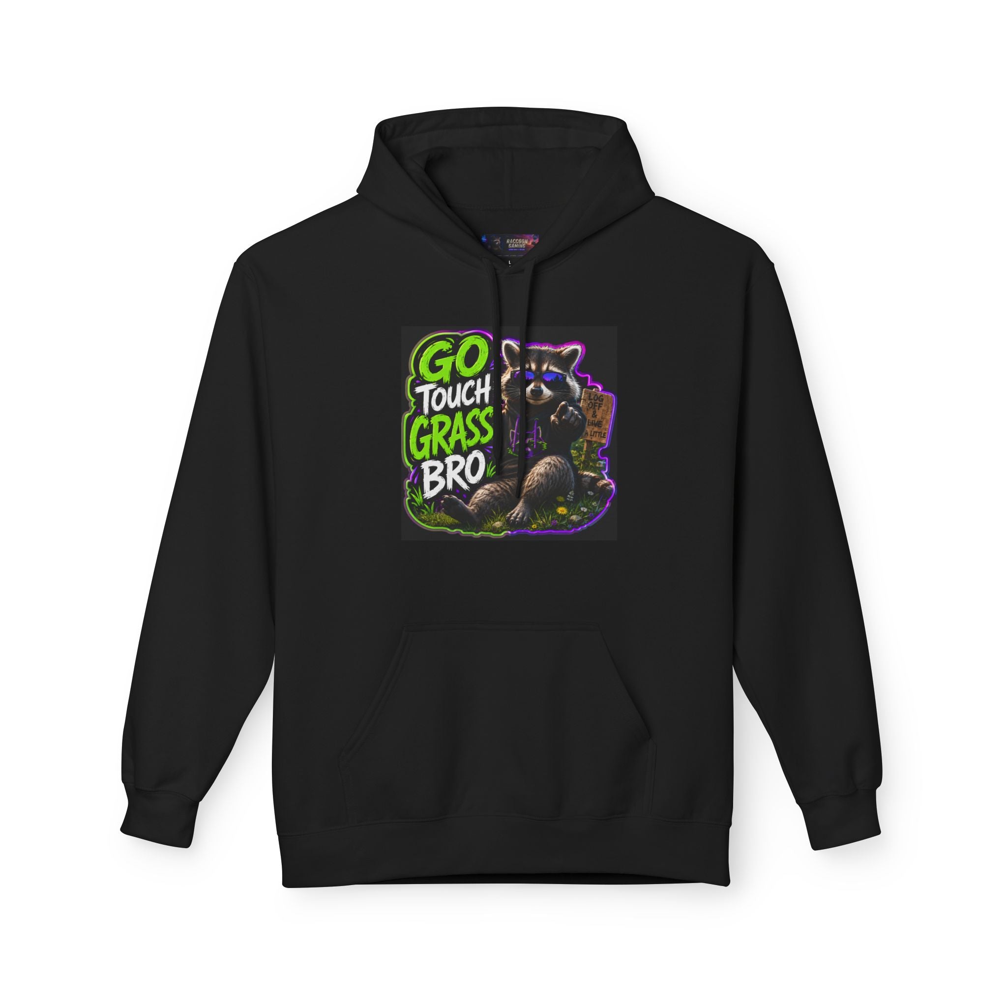 Go Touch Grass Bro Hoodie – Funny Green Text & Gamer Frog Graphic Pullover