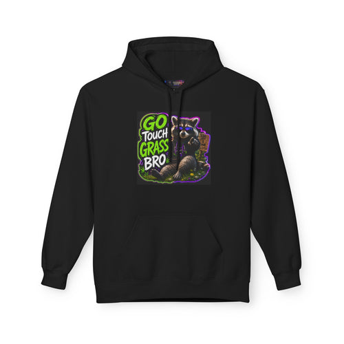 Go Touch Grass Bro Hoodie – Funny Green Text & Gamer Frog Graphic Pullover