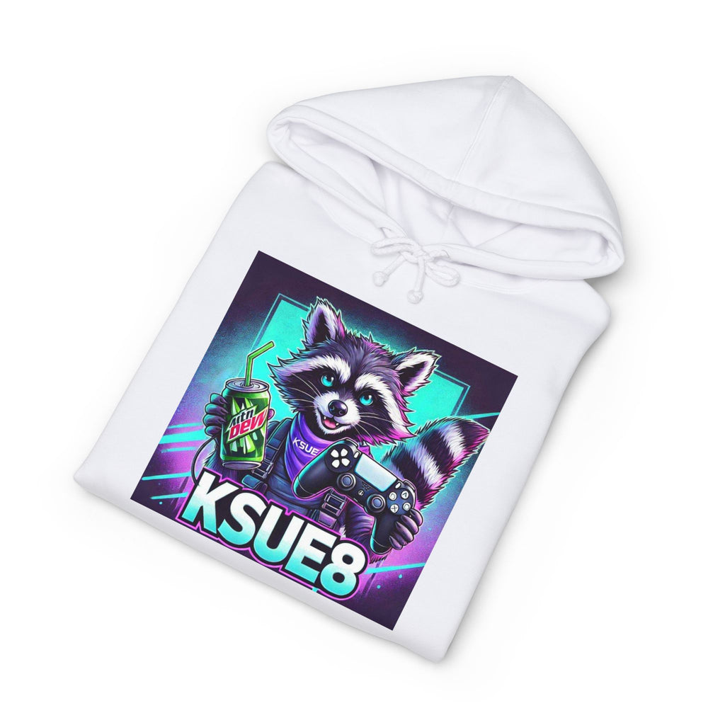 Raccoon Gamer Hoodie – KSUE8 Neon Arcade Pullover