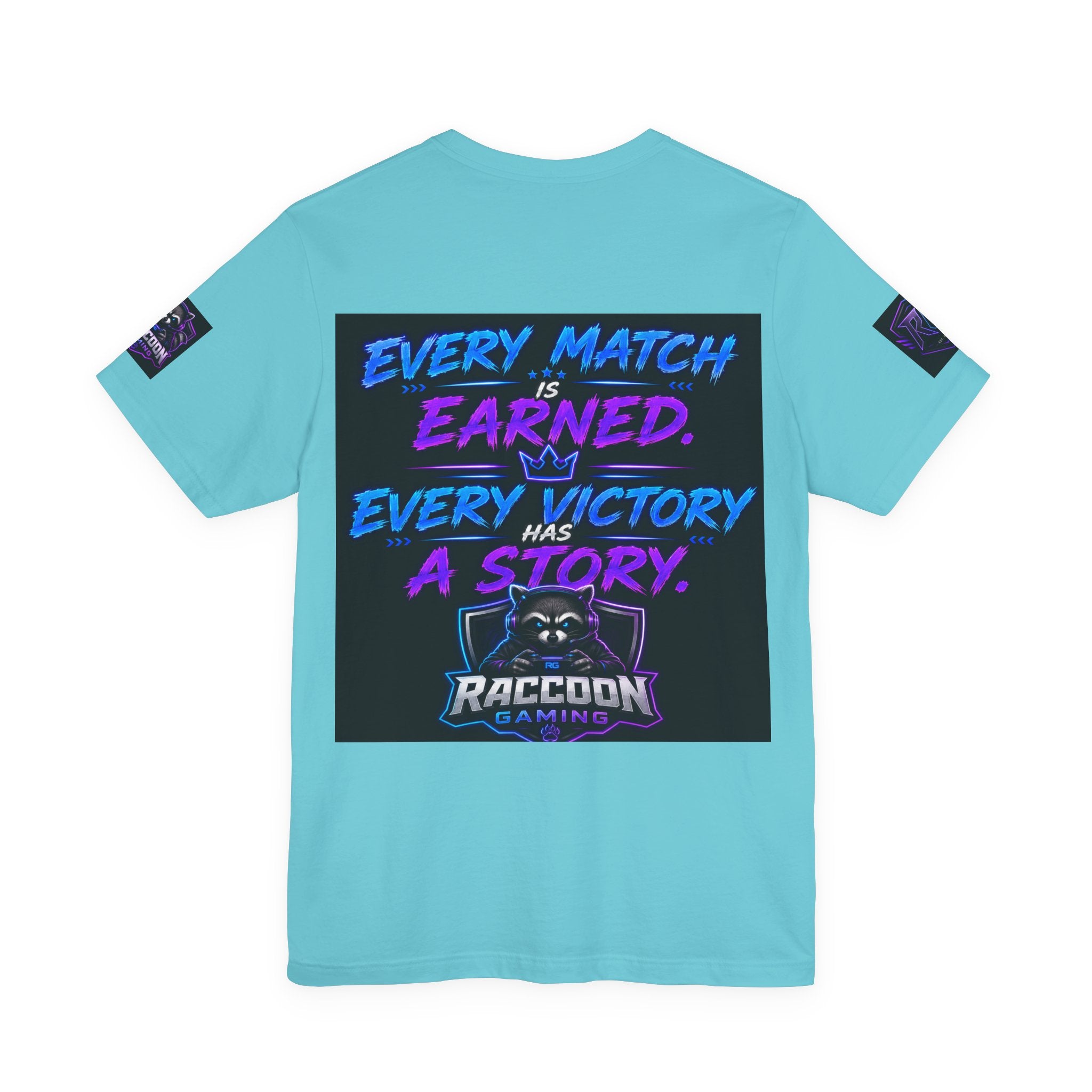 Crown Chaser Raccoon Gaming Tee — "Every Match is Earned" Gamer T-Shirt
