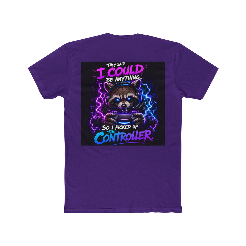 Gaming Raccoon T-Shirt — "I Could Be Anything So I Picked Up The Controller" Retro Gamer Tee