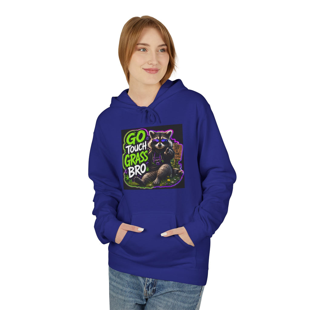 Go Touch Grass Bro Hoodie – Funny Green Text & Gamer Frog Graphic Pullover