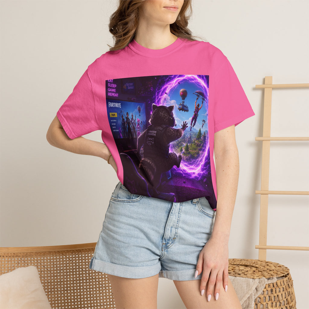 T-Shirt — Fortnite Portal Graphic Tee (Raccoon Watching Portal)