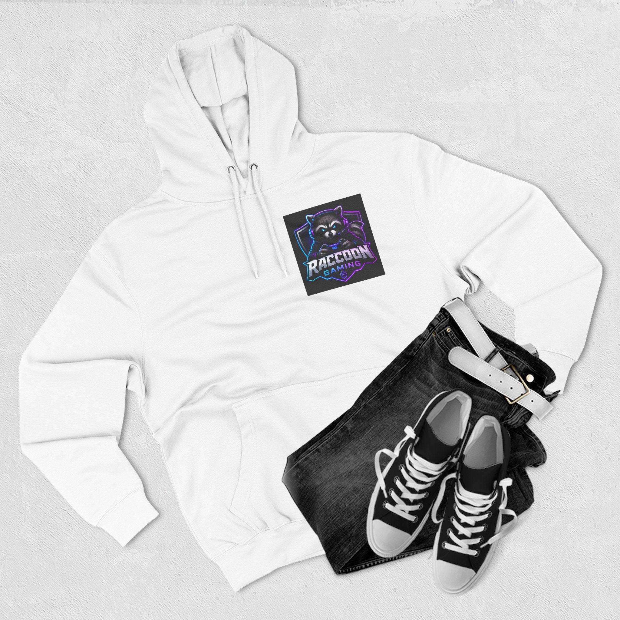 Raccoon Portal Graphic Hoodie — Gaming Sci‑Fi Fleece Pullover