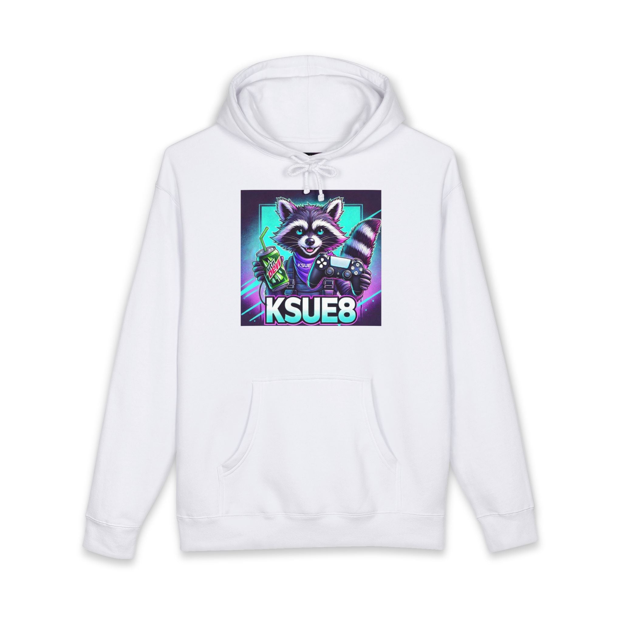 Raccoon Gamer Hoodie – KSUE8 Neon Arcade Pullover