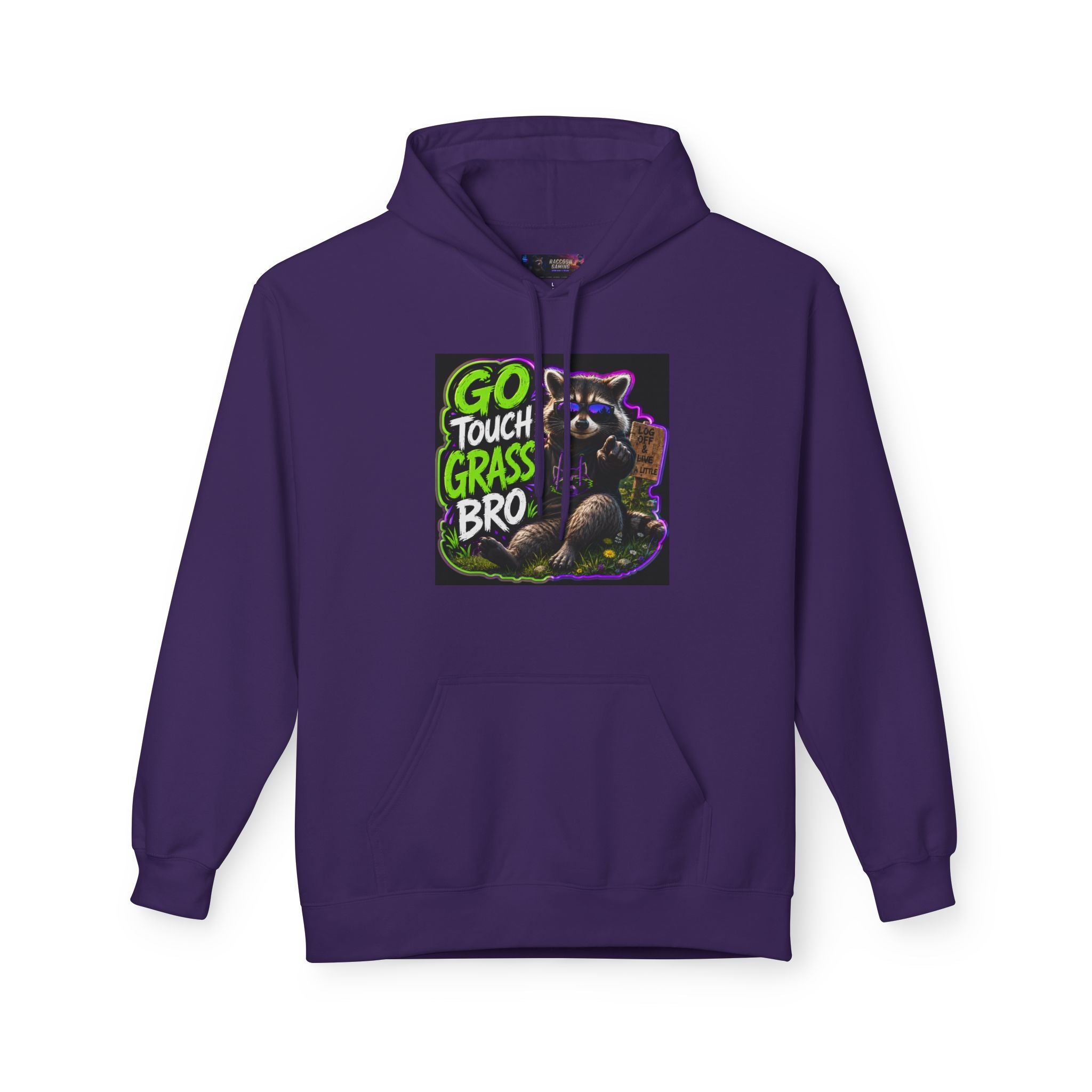 Go Touch Grass Bro Hoodie – Funny Green Text & Gamer Frog Graphic Pullover