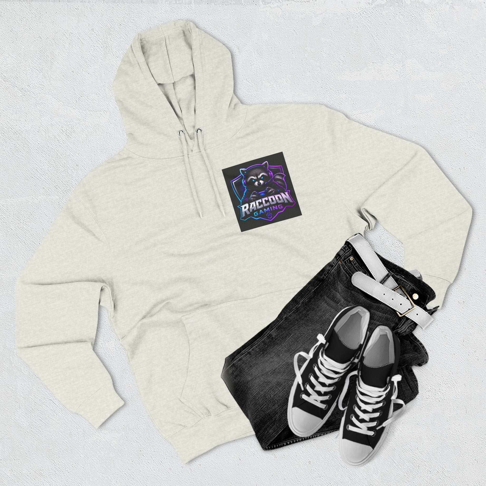 Raccoon Portal Graphic Hoodie — Gaming Sci‑Fi Fleece Pullover
