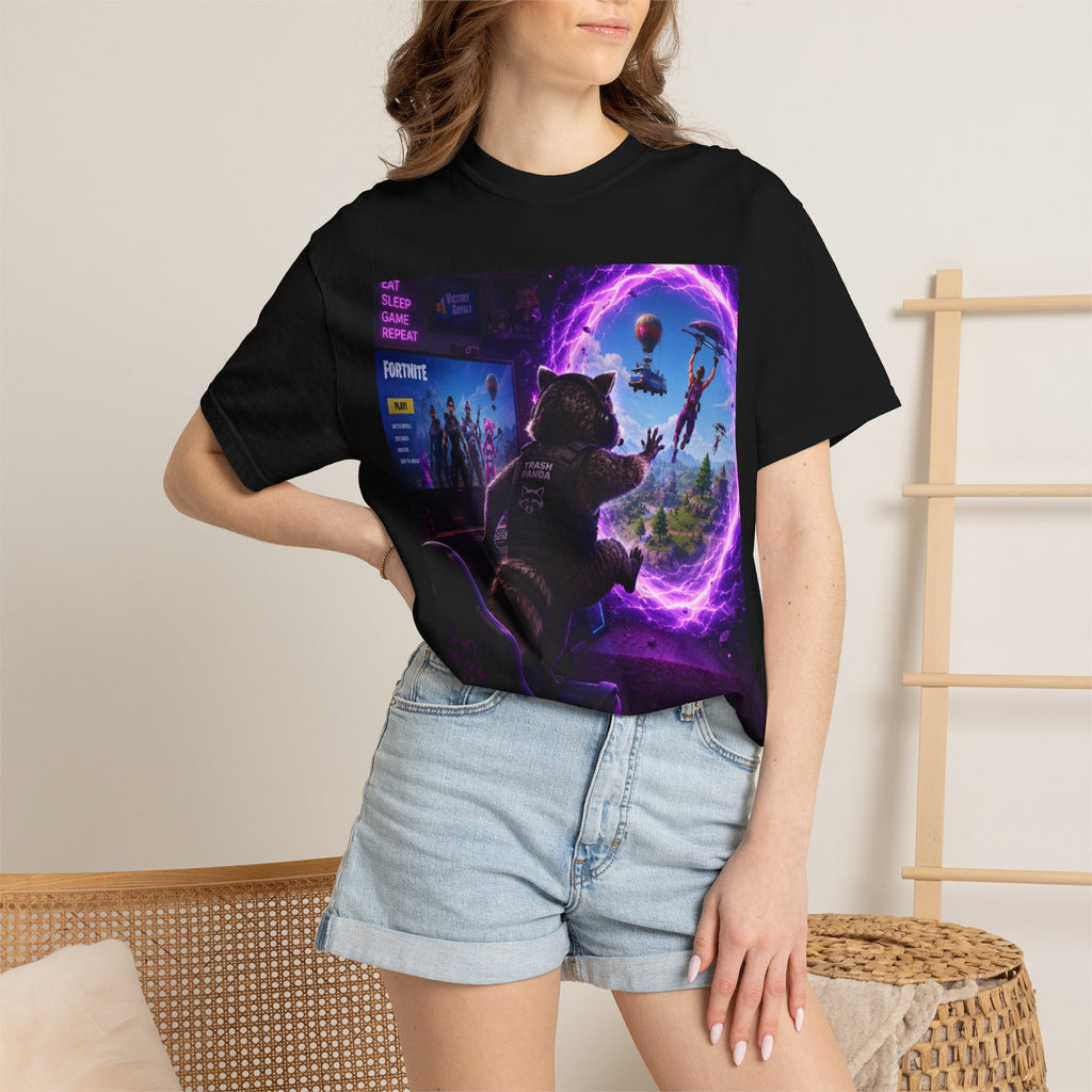 T-Shirt — Fortnite Portal Graphic Tee (Raccoon Watching Portal)