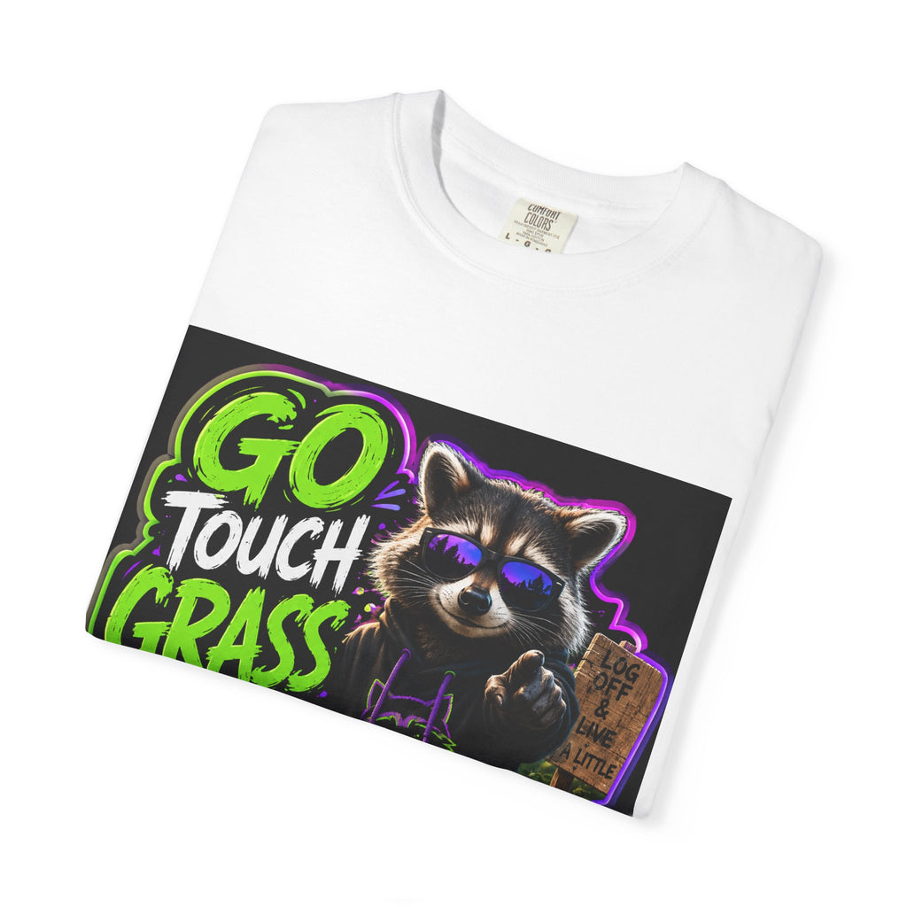 Raccoon 'Go Touch Grass Bro' Graphic T-Shirt