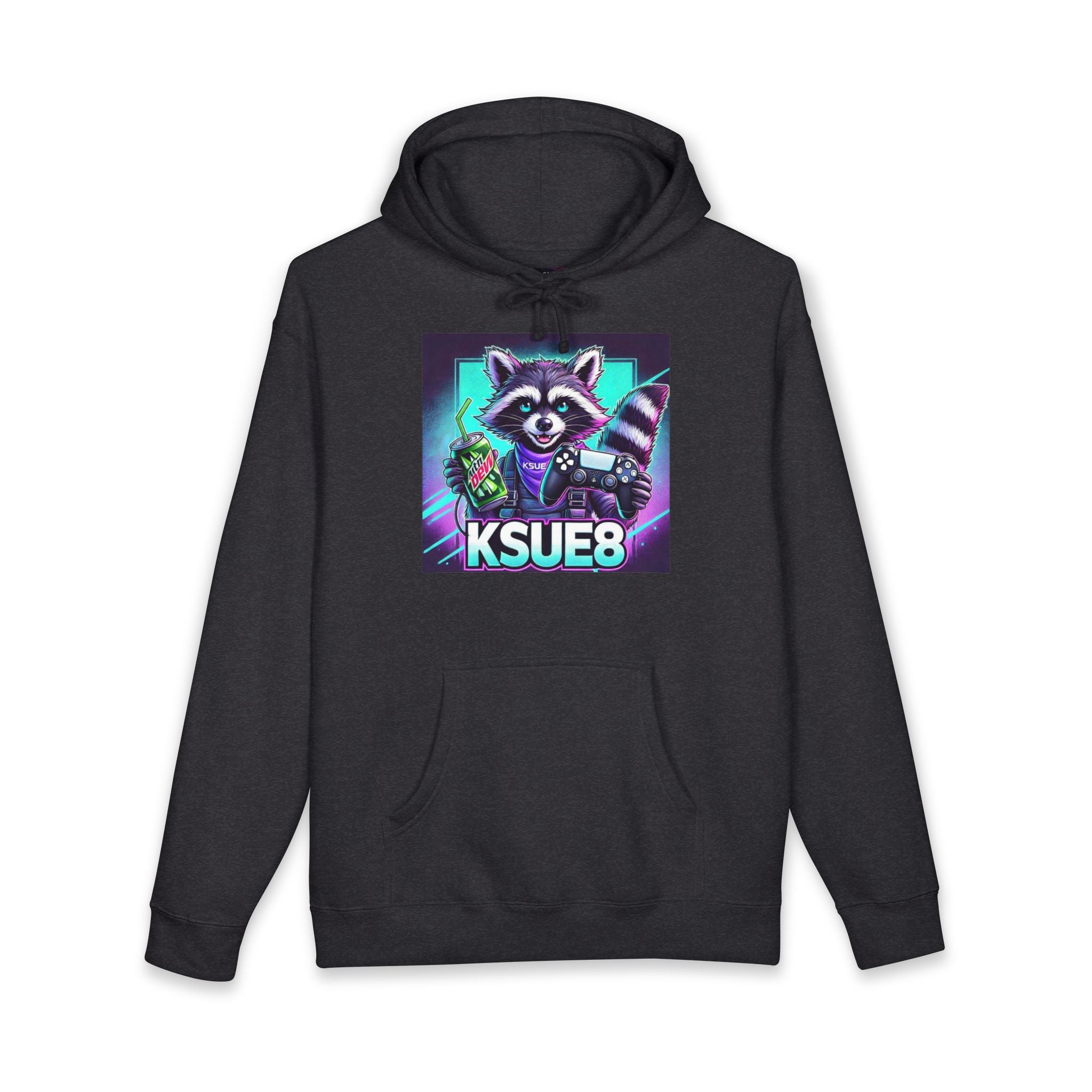 Raccoon Gamer Hoodie – KSUE8 Neon Arcade Pullover
