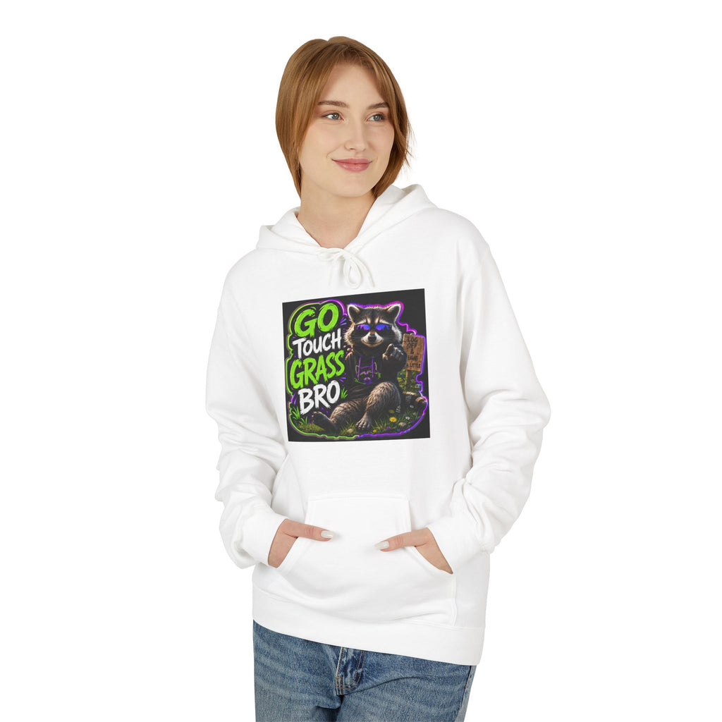 Go Touch Grass Bro Hoodie – Funny Green Text & Gamer Frog Graphic Pullover