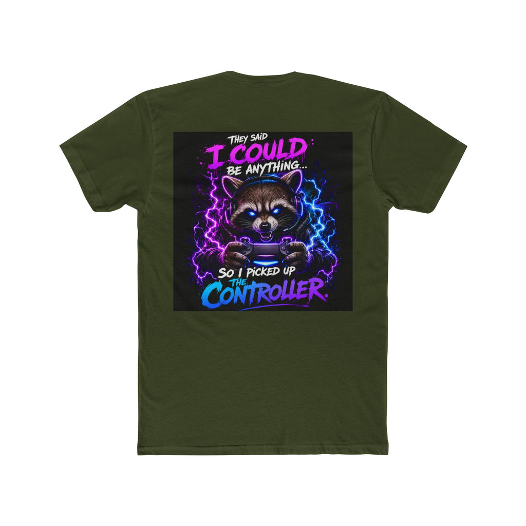 Gaming Raccoon T-Shirt — "I Could Be Anything So I Picked Up The Controller" Retro Gamer Tee