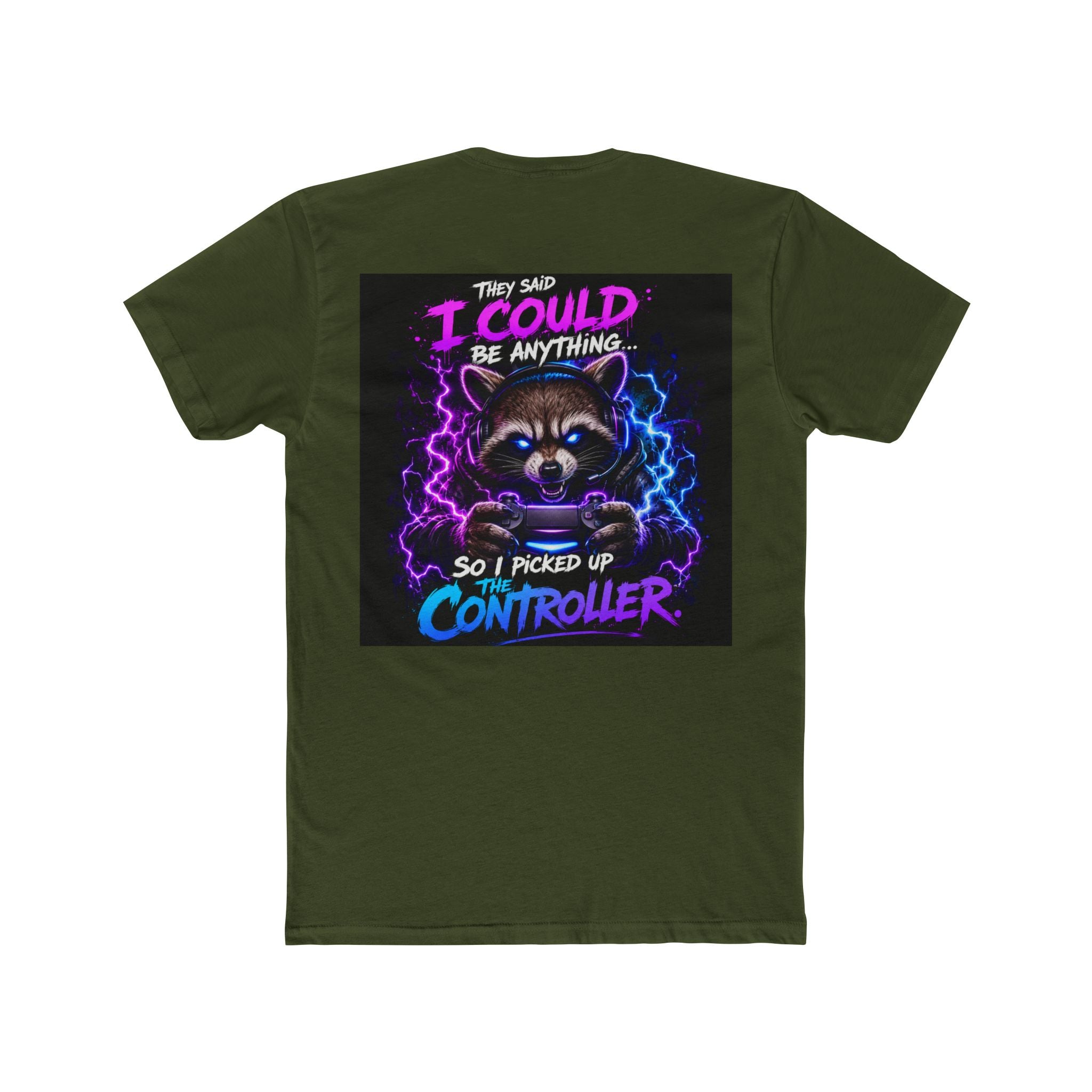 Gaming Raccoon T-Shirt — "I Could Be Anything So I Picked Up The Controller" Retro Gamer Tee