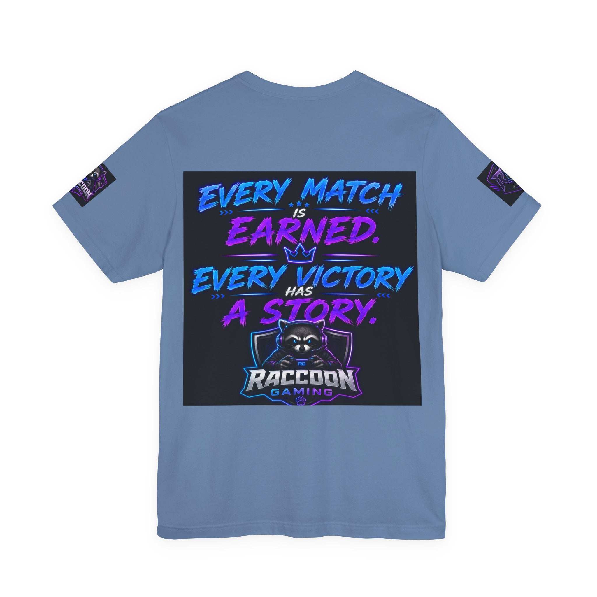 Crown Chaser Raccoon Gaming Tee — "Every Match is Earned" Gamer T-Shirt