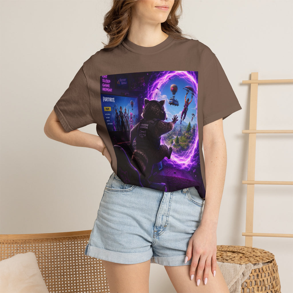 T-Shirt — Fortnite Portal Graphic Tee (Raccoon Watching Portal)