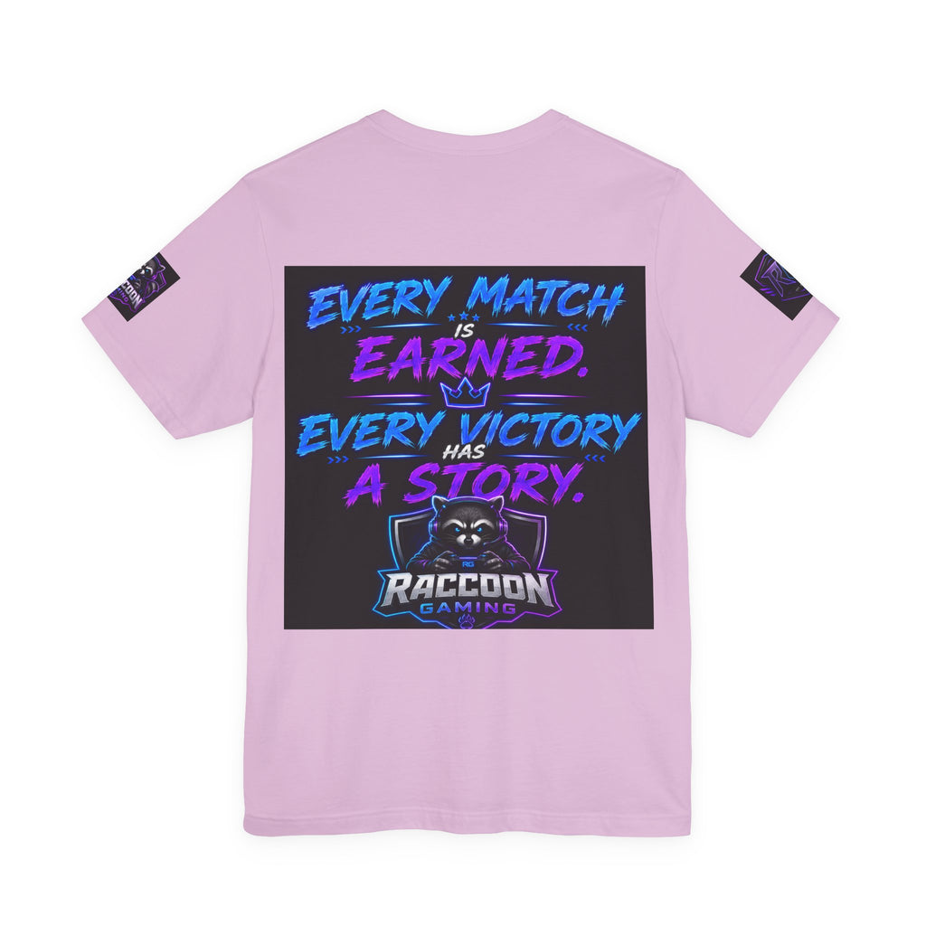 Crown Chaser Raccoon Gaming Tee — "Every Match is Earned" Gamer T-Shirt