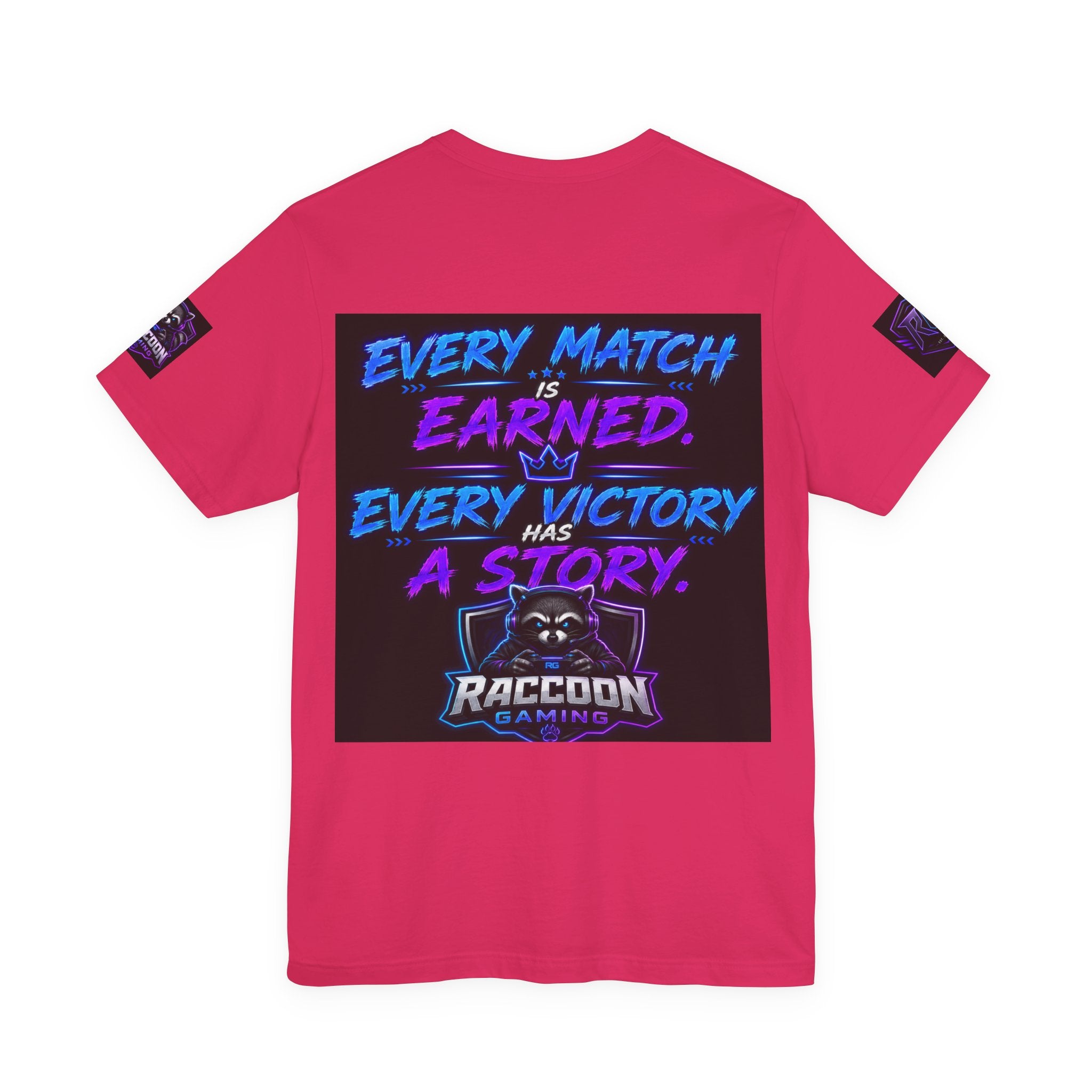 Crown Chaser Raccoon Gaming Tee — "Every Match is Earned" Gamer T-Shirt