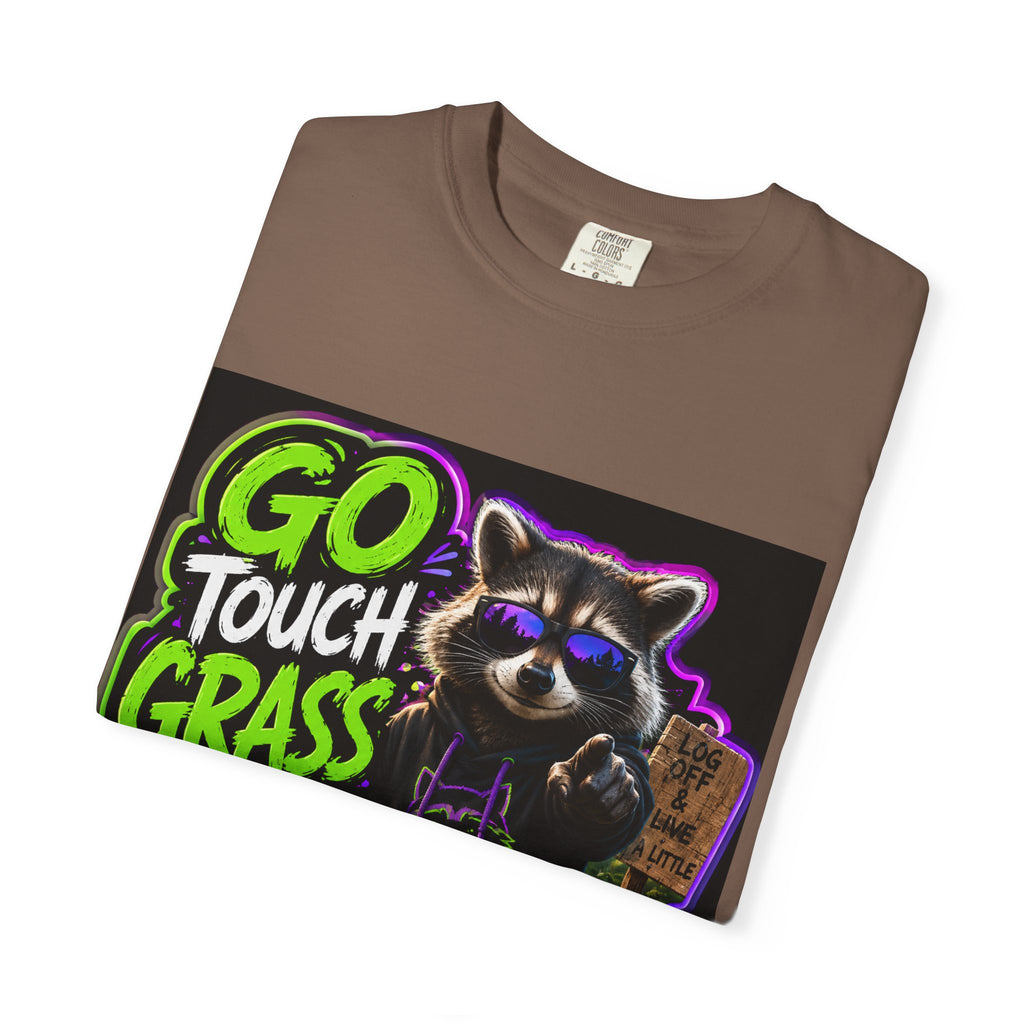 Raccoon 'Go Touch Grass Bro' Graphic T-Shirt