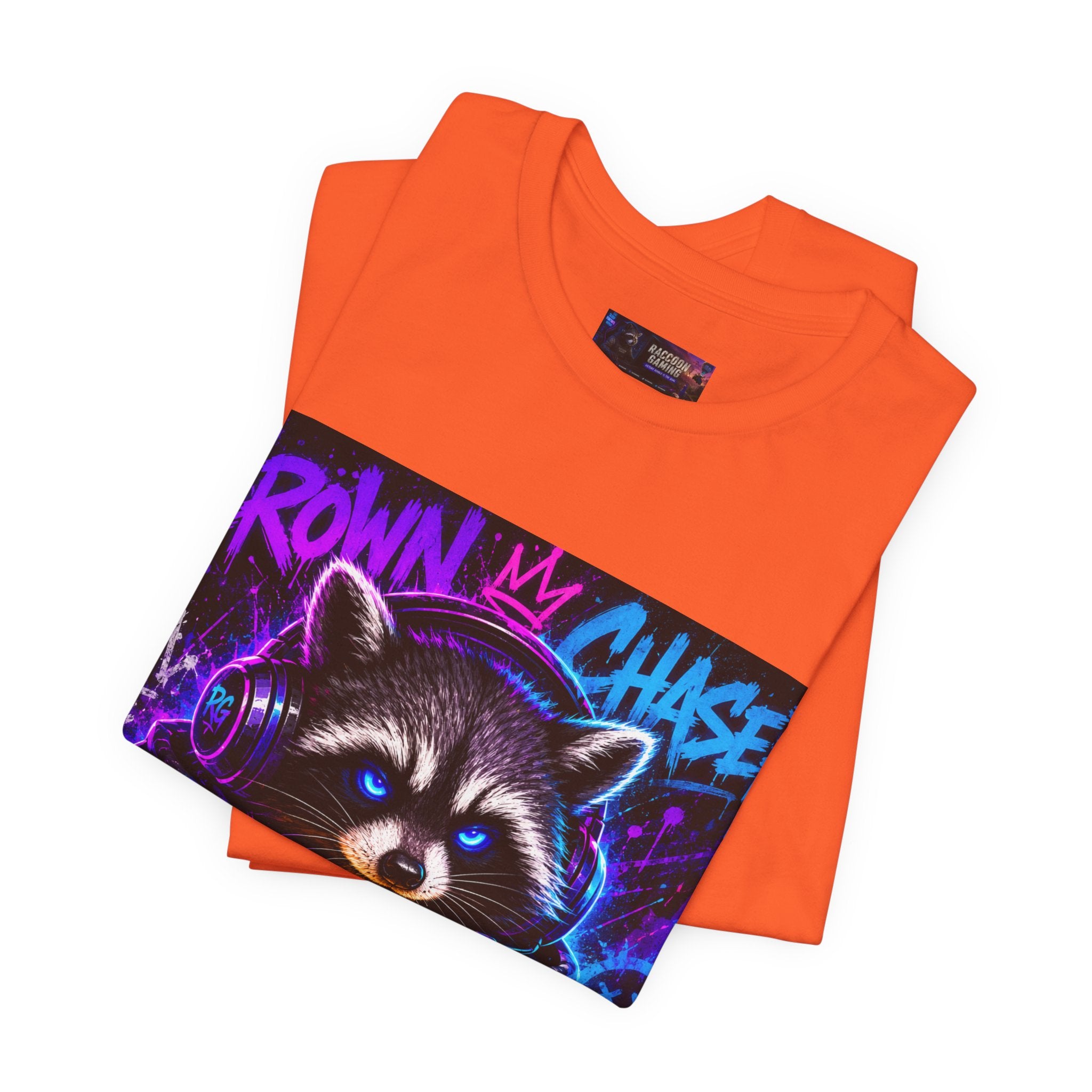 Crown Chaser Raccoon Gaming Tee — "Every Match is Earned" Gamer T-Shirt