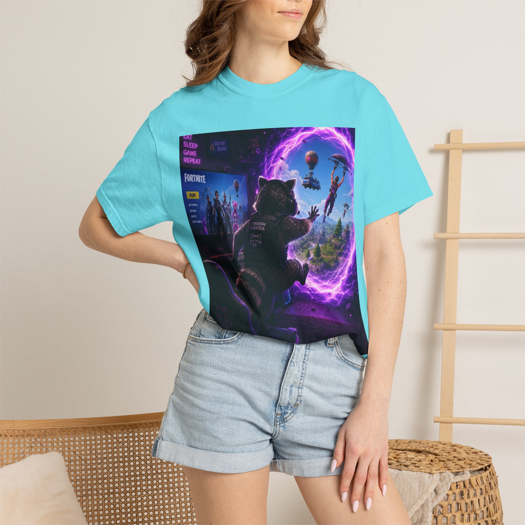 T-Shirt — Fortnite Portal Graphic Tee (Raccoon Watching Portal)