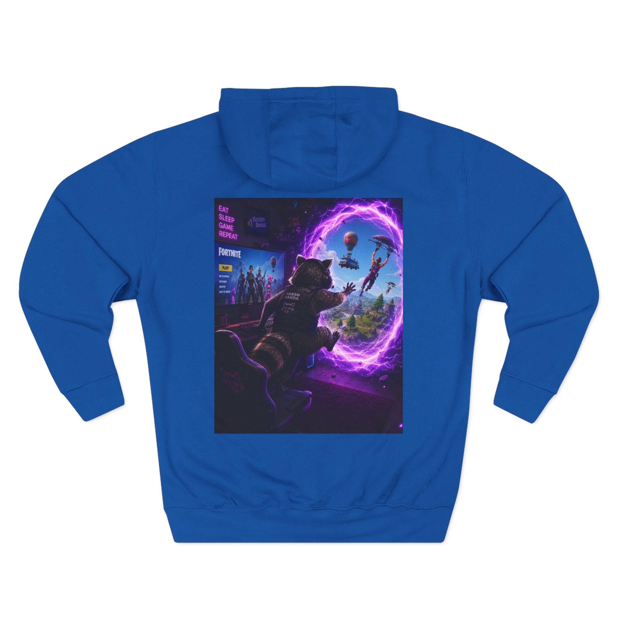 Raccoon Portal Graphic Hoodie — Gaming Sci‑Fi Fleece Pullover