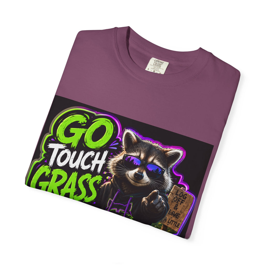 Raccoon 'Go Touch Grass Bro' Graphic T-Shirt