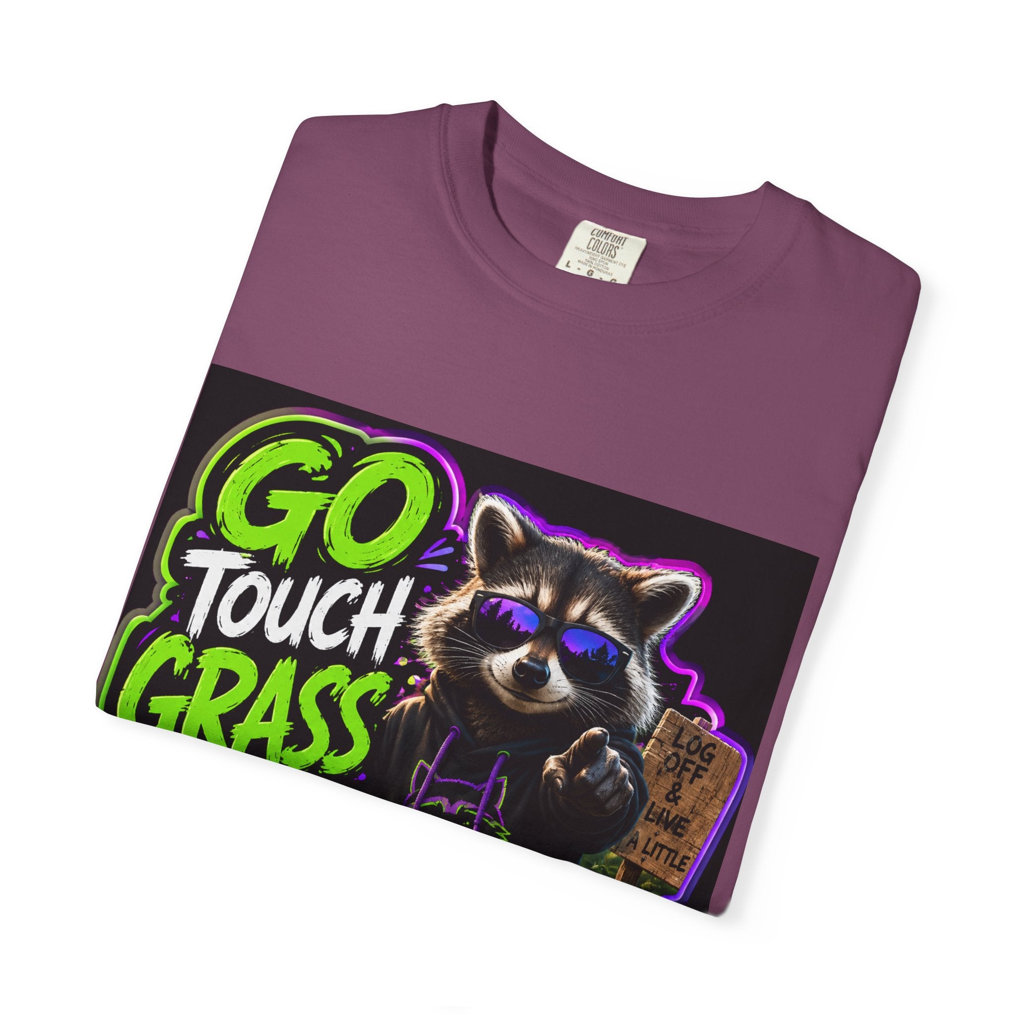 Raccoon 'Go Touch Grass Bro' Graphic T-Shirt