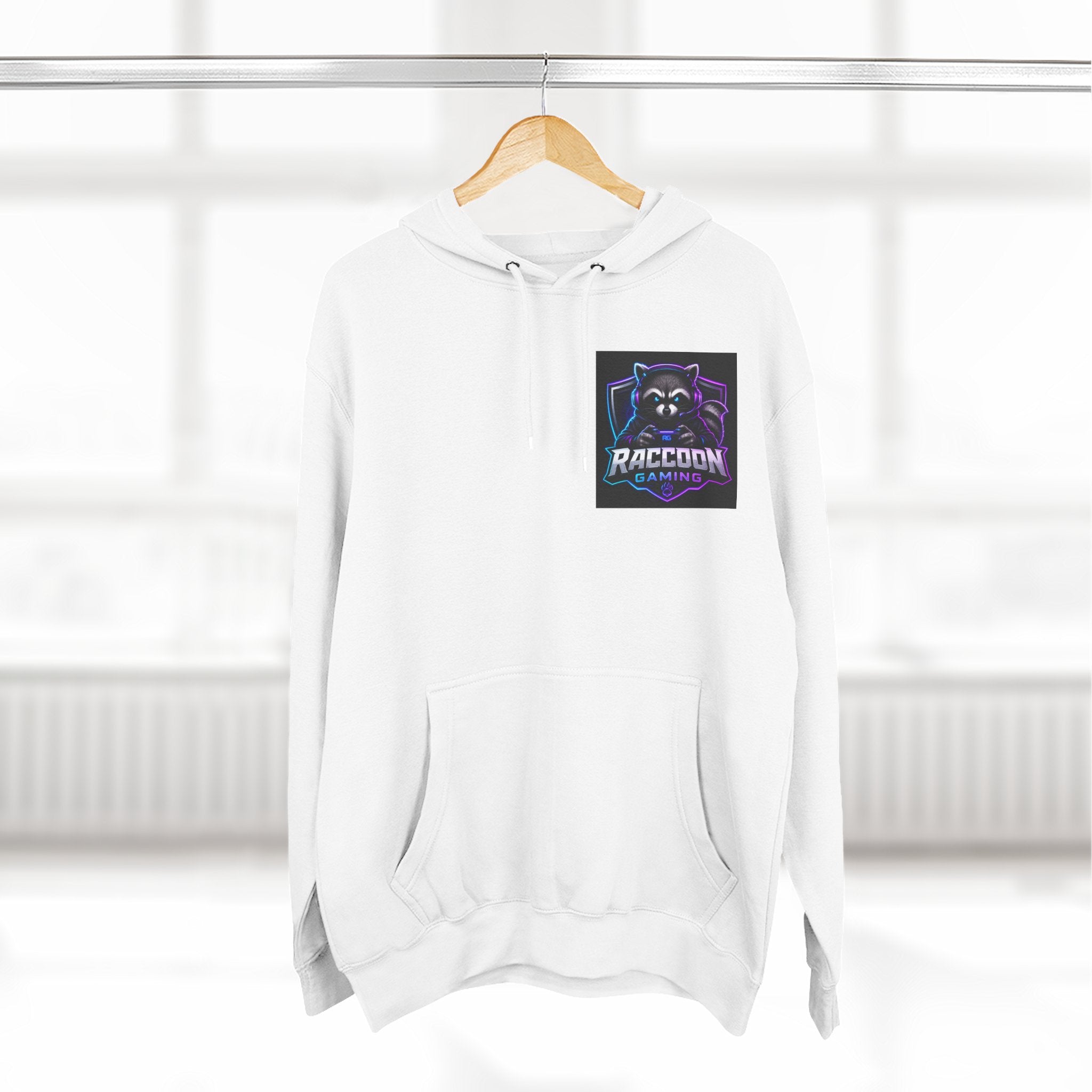 Raccoon Portal Graphic Hoodie — Gaming Sci‑Fi Fleece Pullover