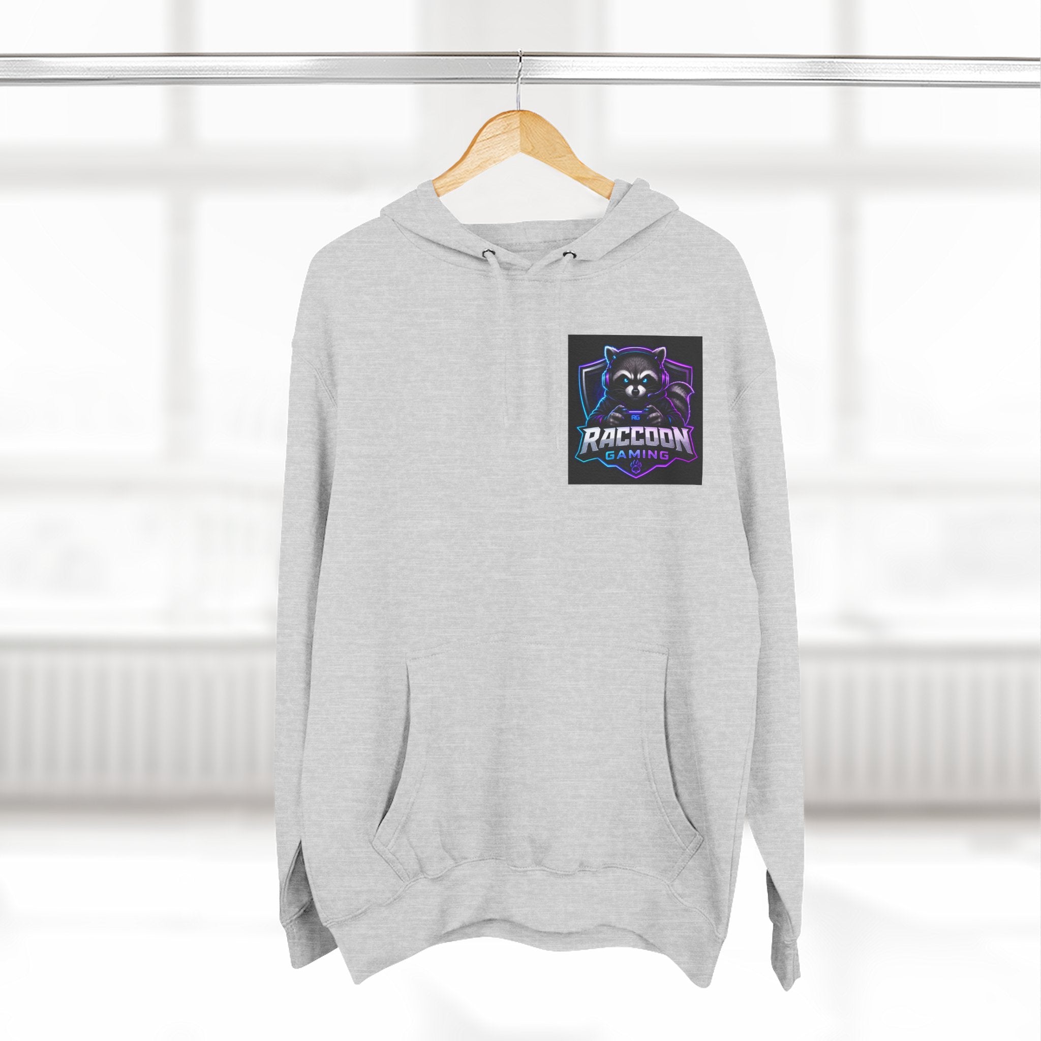 Raccoon Portal Graphic Hoodie — Gaming Sci‑Fi Fleece Pullover