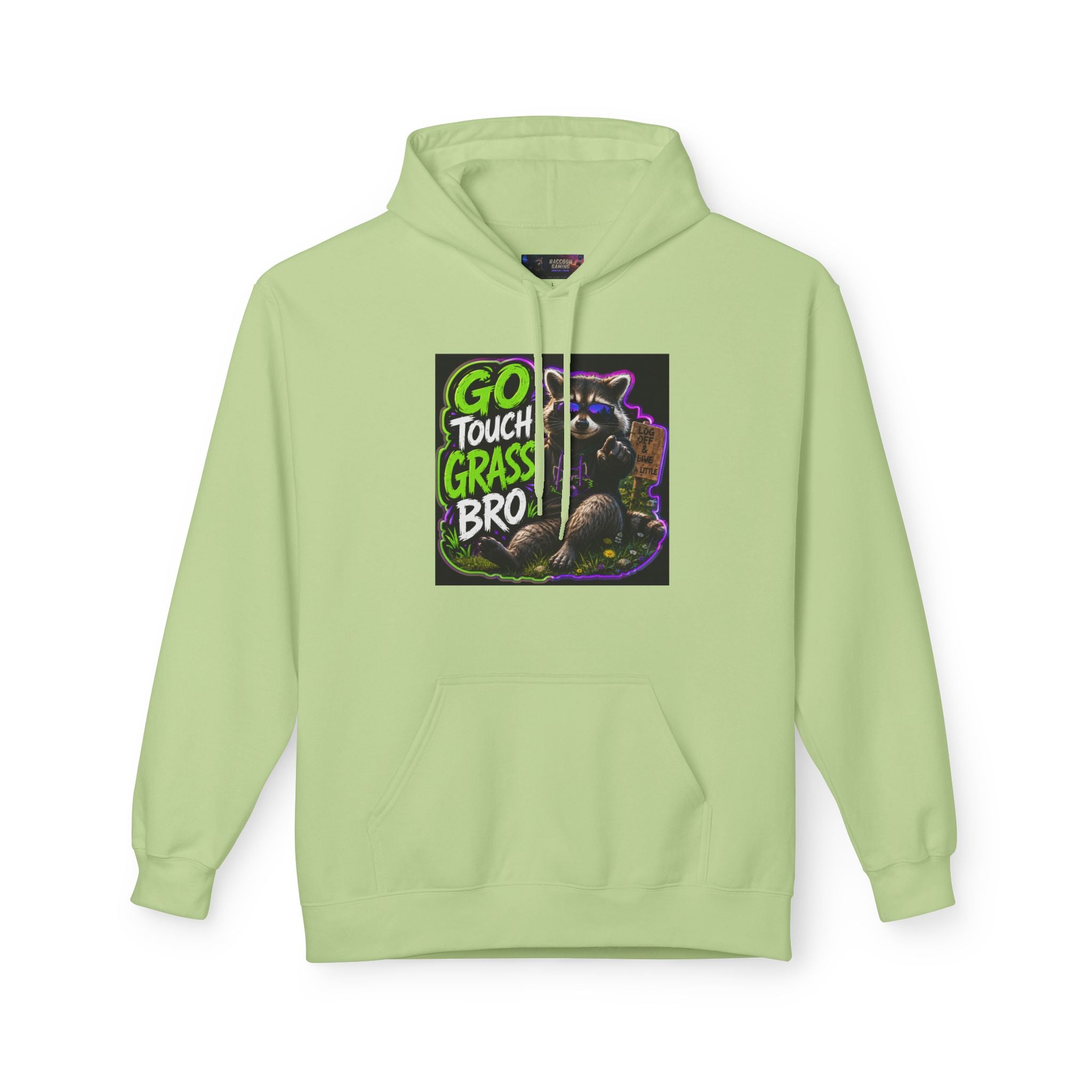 Go Touch Grass Bro Hoodie – Funny Green Text & Gamer Frog Graphic Pullover