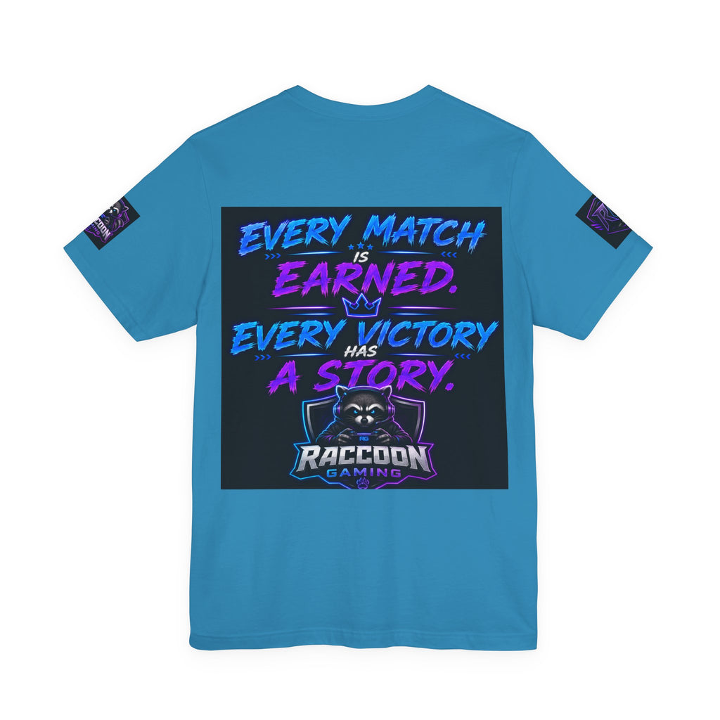 Crown Chaser Raccoon Gaming Tee — "Every Match is Earned" Gamer T-Shirt