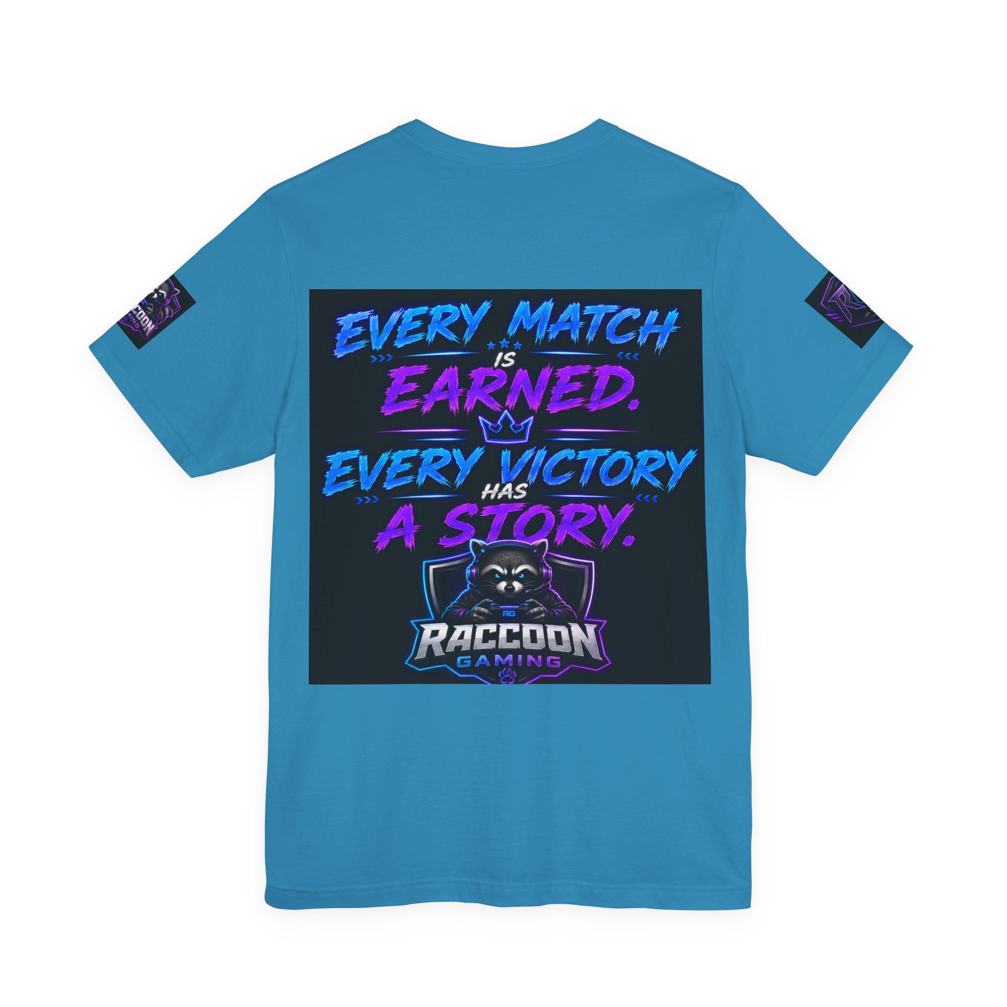 Crown Chaser Raccoon Gaming Tee — "Every Match is Earned" Gamer T-Shirt