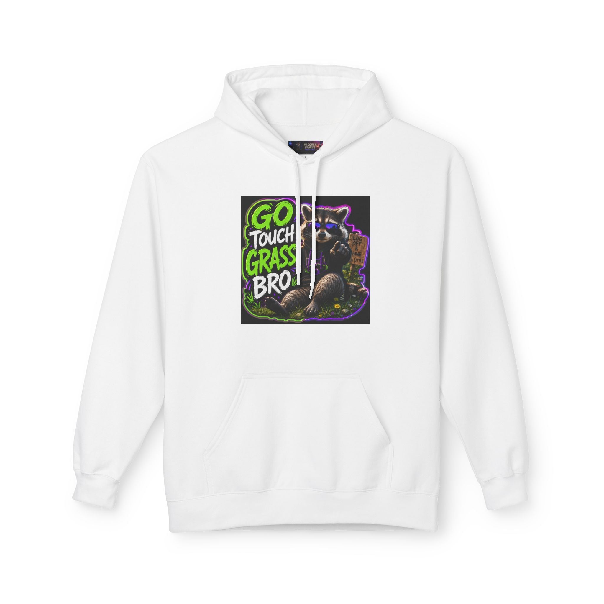 Go Touch Grass Bro Hoodie – Funny Green Text & Gamer Frog Graphic Pullover