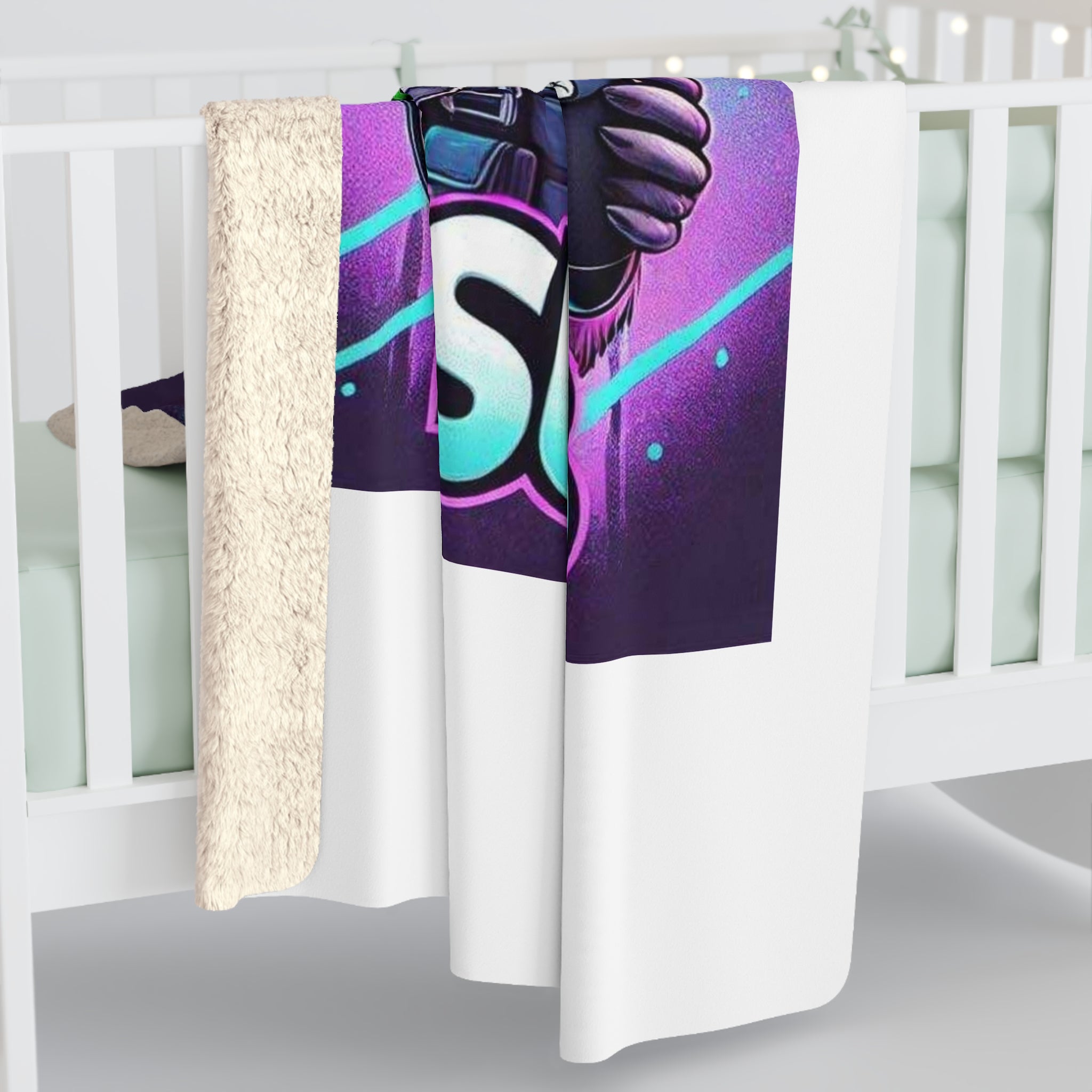 Gamer Raccoon Sherpa Fleece Blanket — KSUE8 Controller & Soda Gaming Throw