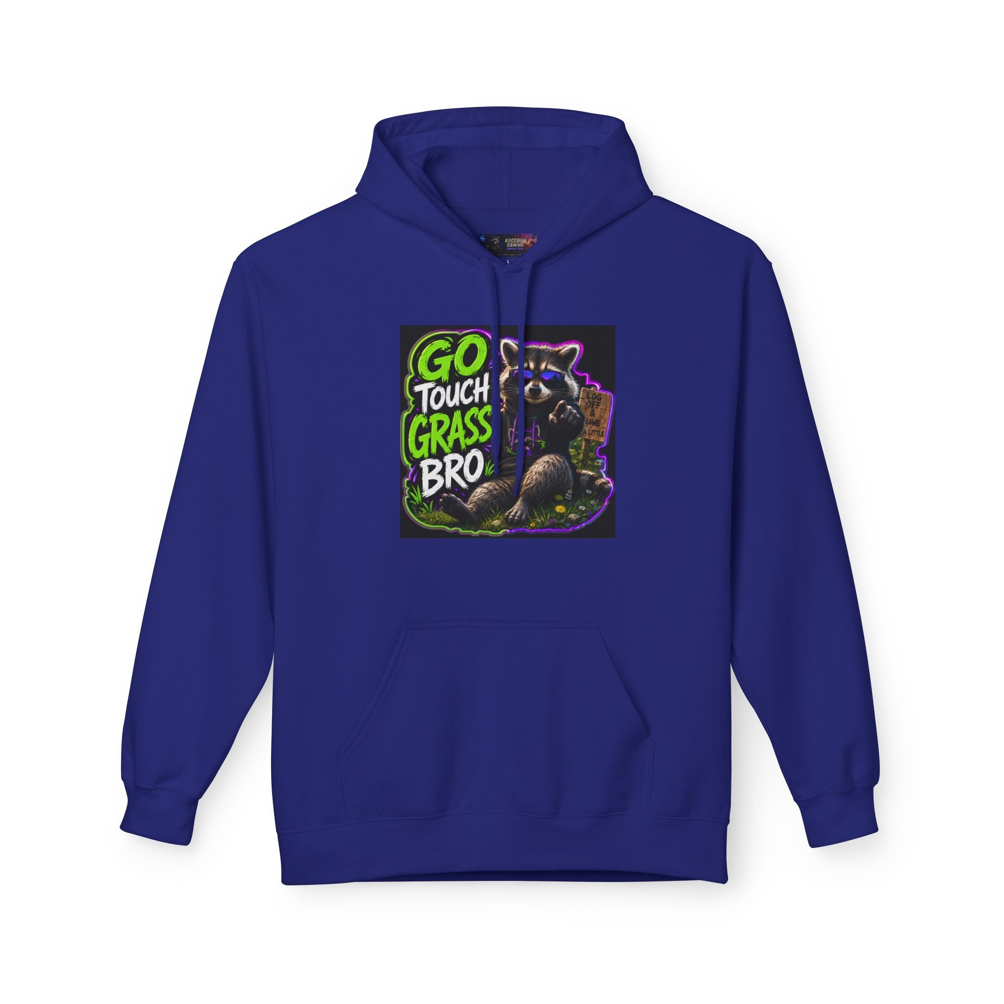 Go Touch Grass Bro Hoodie – Funny Green Text & Gamer Frog Graphic Pullover