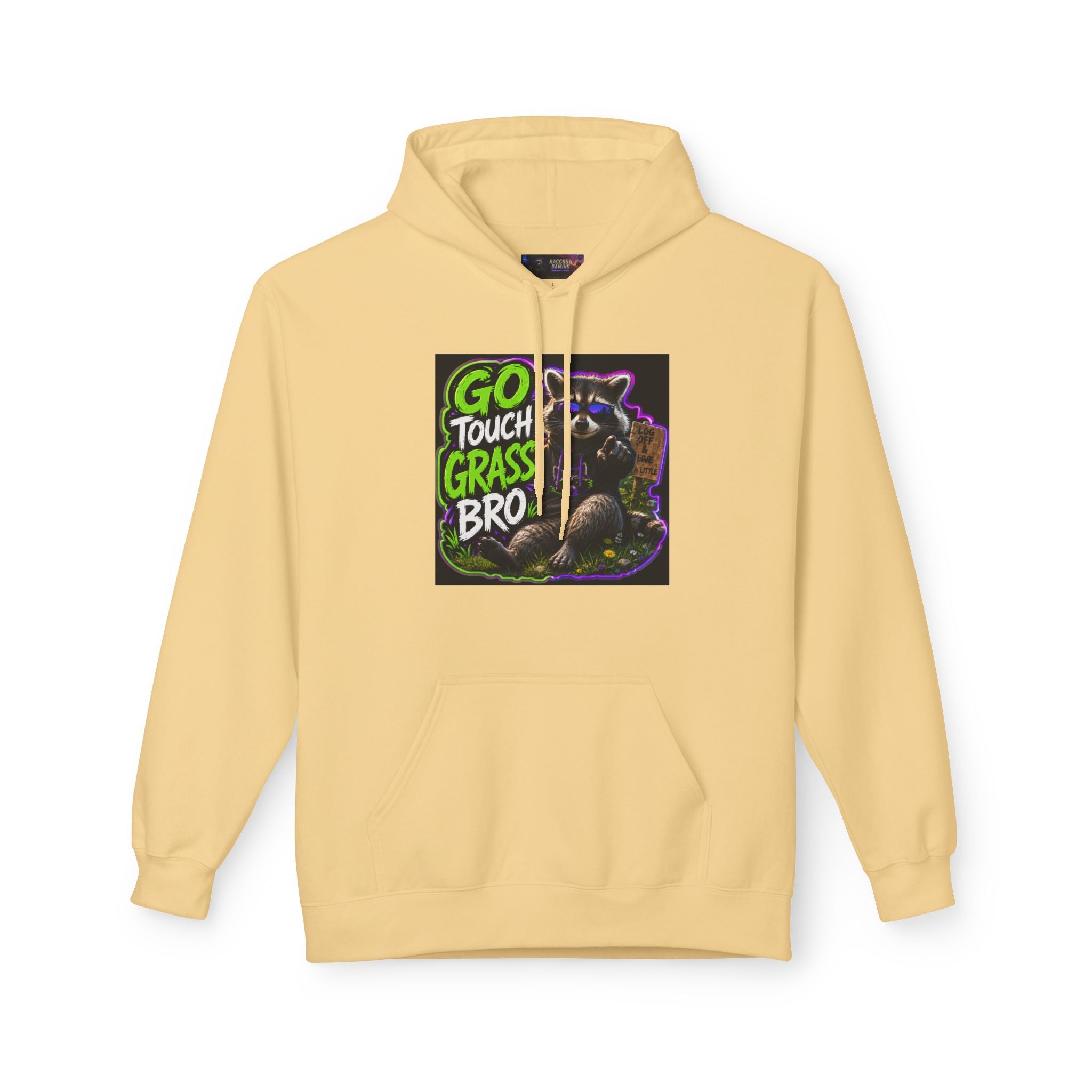 Go Touch Grass Bro Hoodie – Funny Green Text & Gamer Frog Graphic Pullover