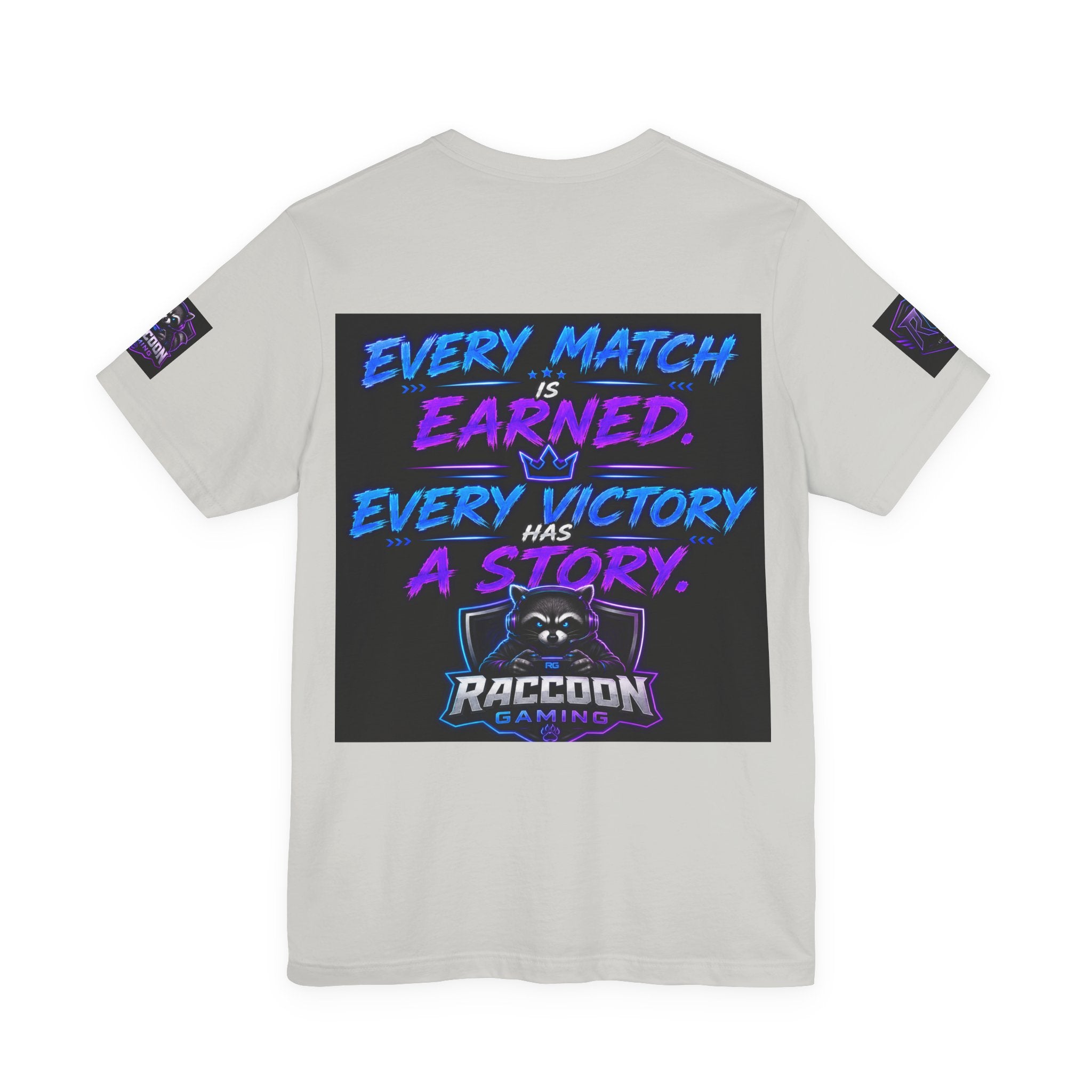 Crown Chaser Raccoon Gaming Tee — "Every Match is Earned" Gamer T-Shirt