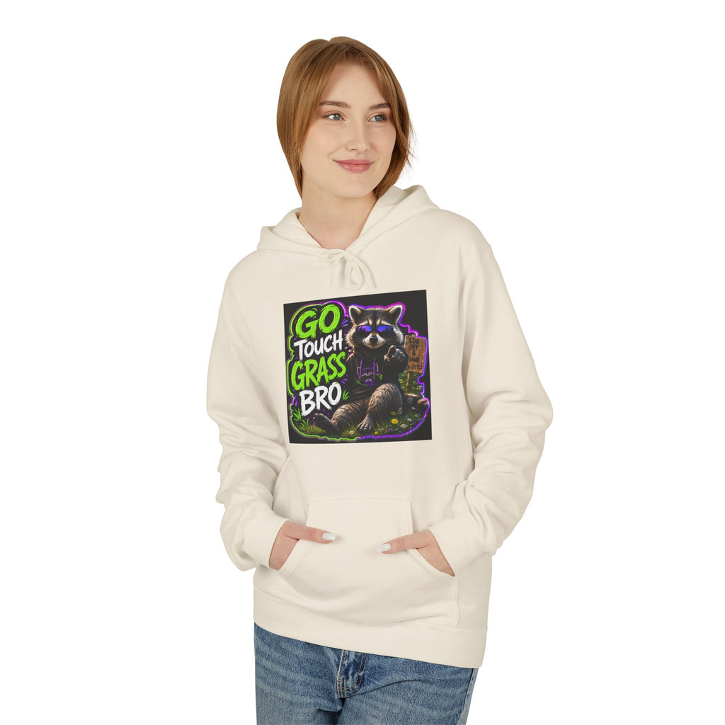 Go Touch Grass Bro Hoodie – Funny Green Text & Gamer Frog Graphic Pullover
