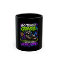 Gamer Sloth Mug — "Go Touch Grass... After One More Game" Black Coffee Cup (11oz/15oz)