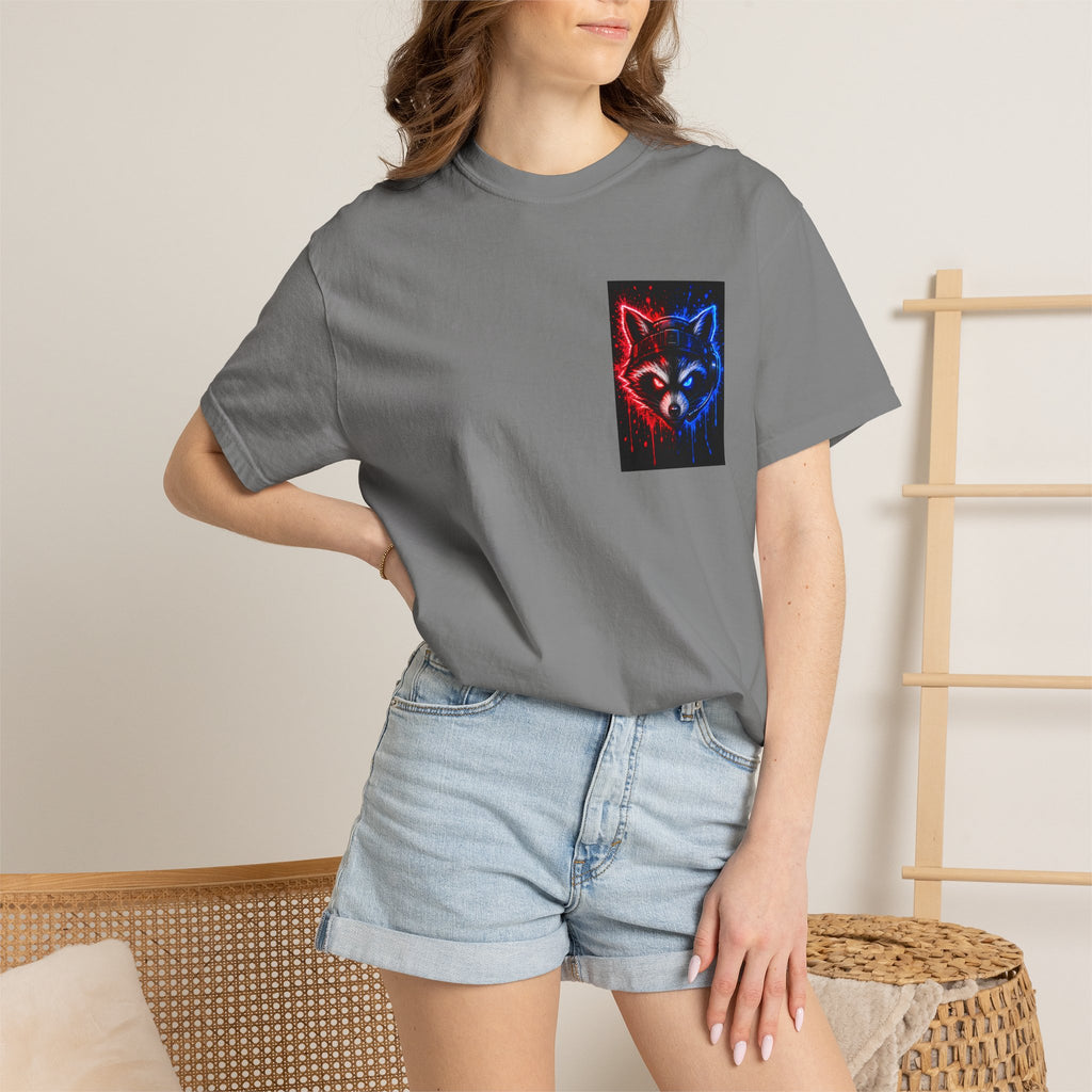 Raccoon Gaming Neon Poster T-Shirt — "Look In, Speak Up, Shine Out" Motivational Tee