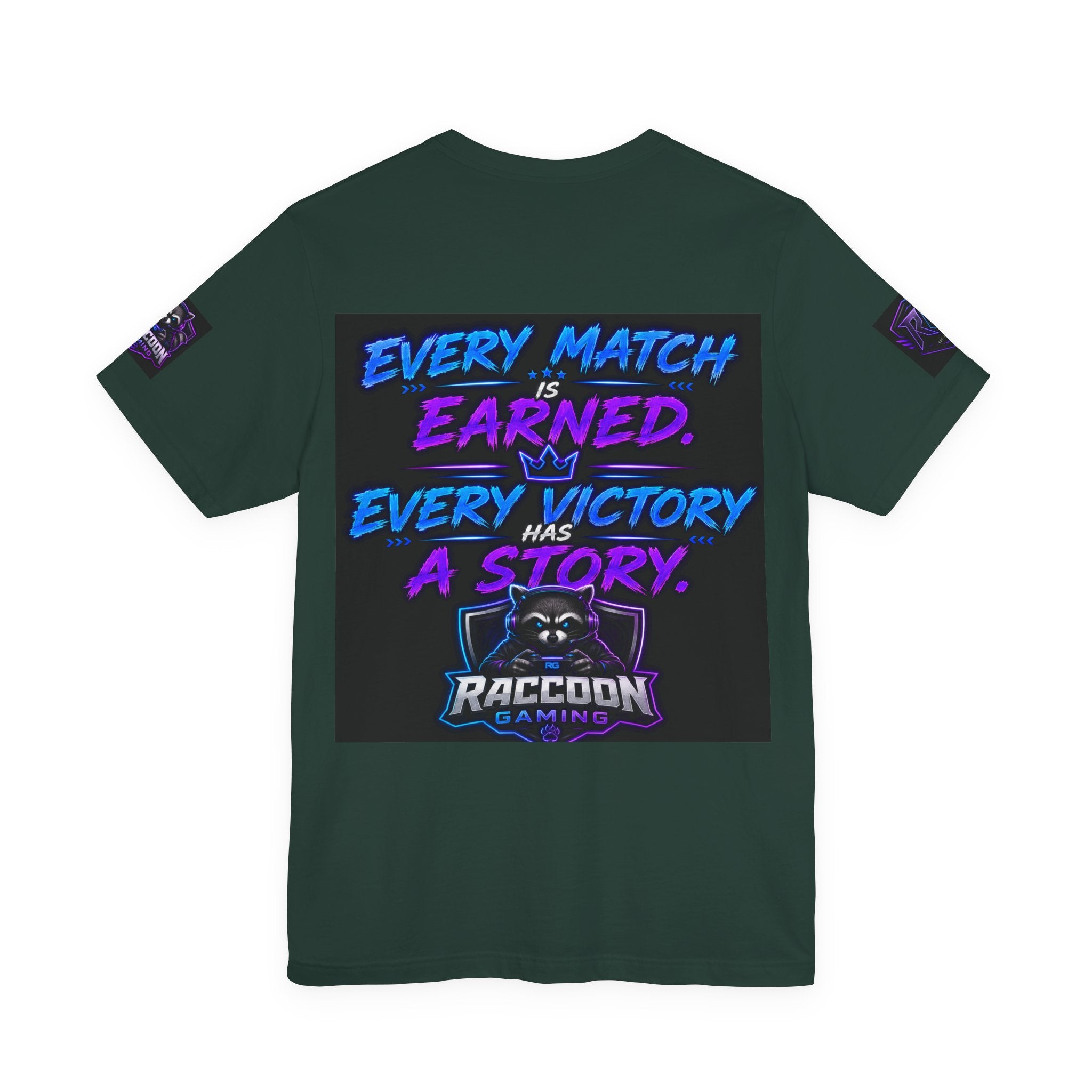 Crown Chaser Raccoon Gaming Tee — "Every Match is Earned" Gamer T-Shirt