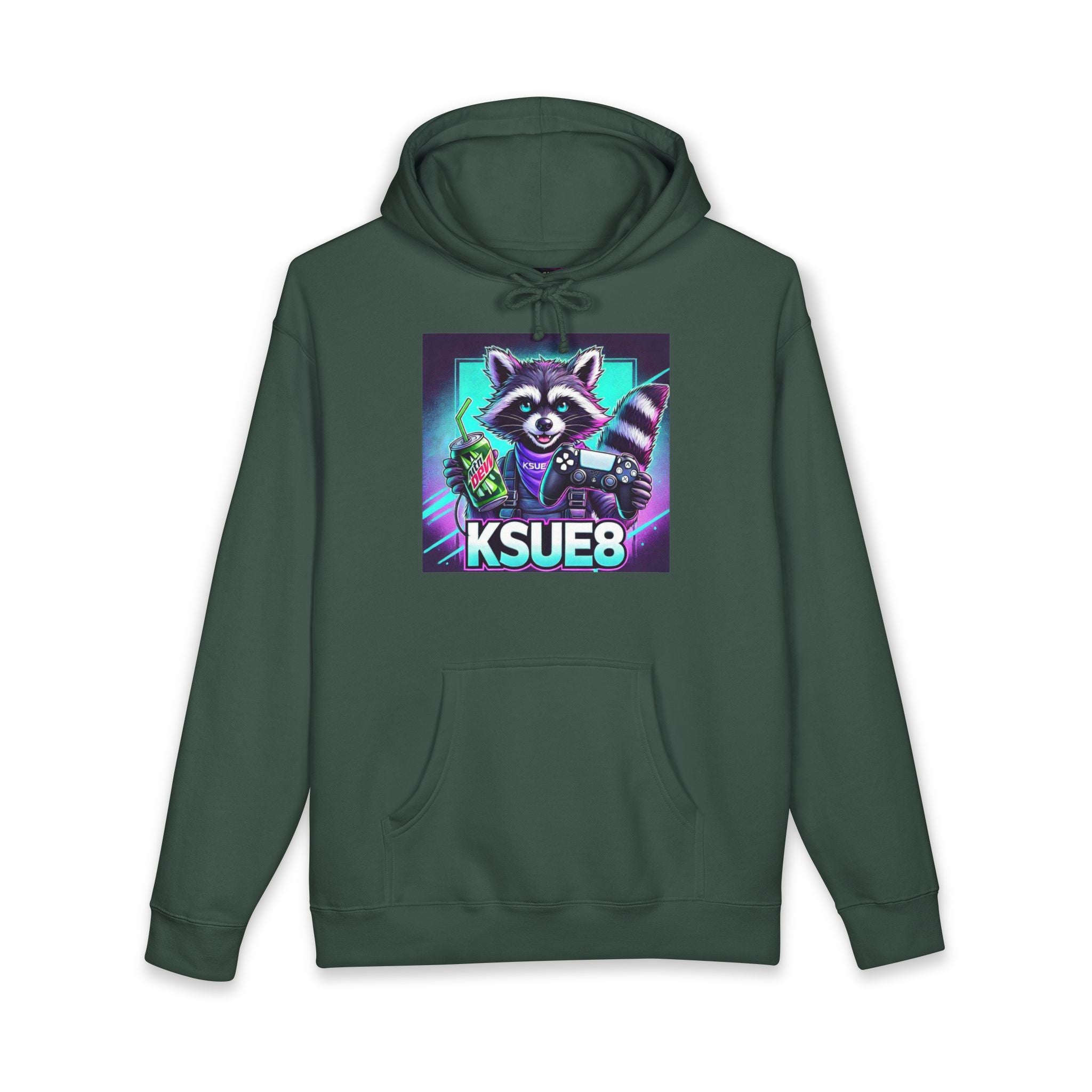 Raccoon Gamer Hoodie – KSUE8 Neon Arcade Pullover