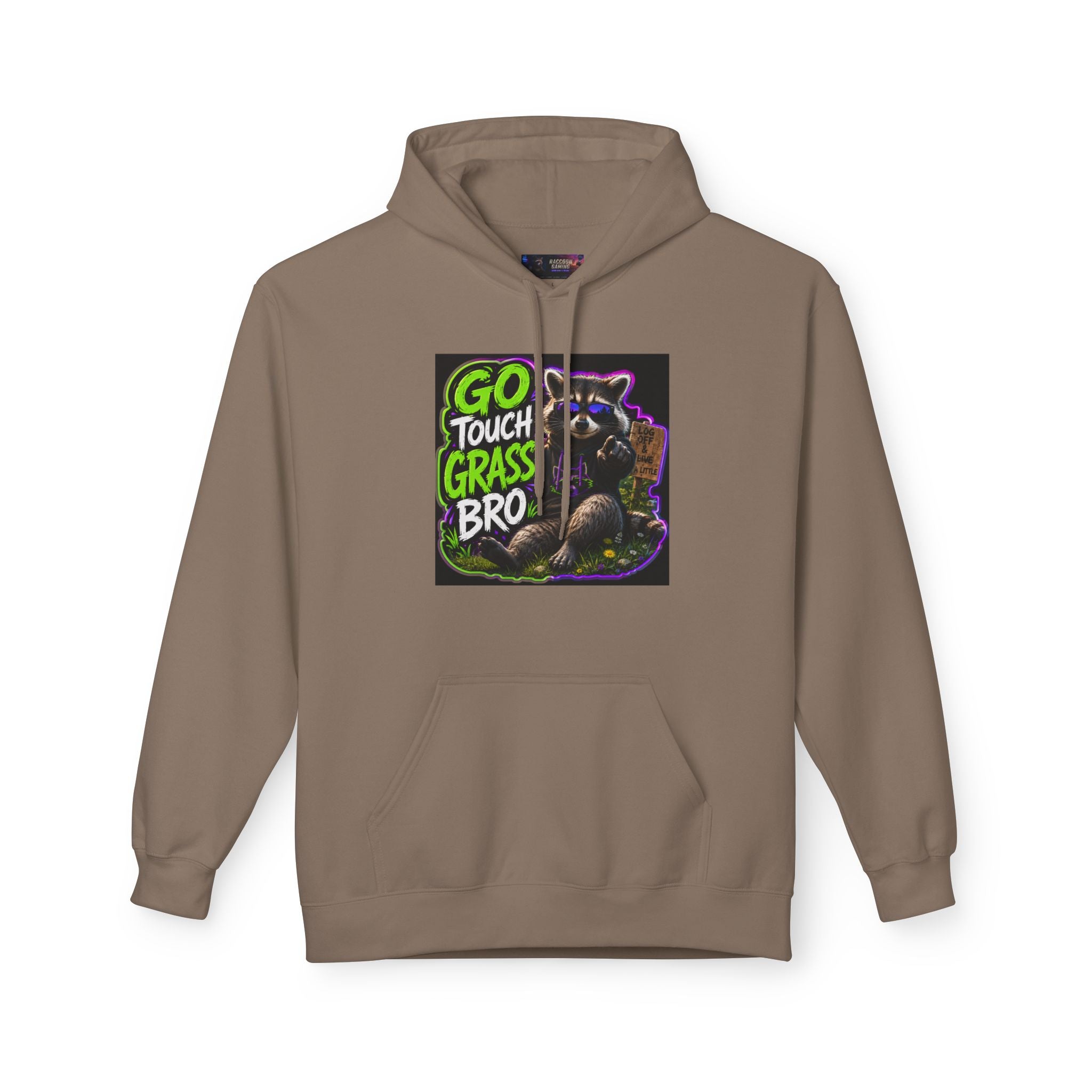 Go Touch Grass Bro Hoodie – Funny Green Text & Gamer Frog Graphic Pullover
