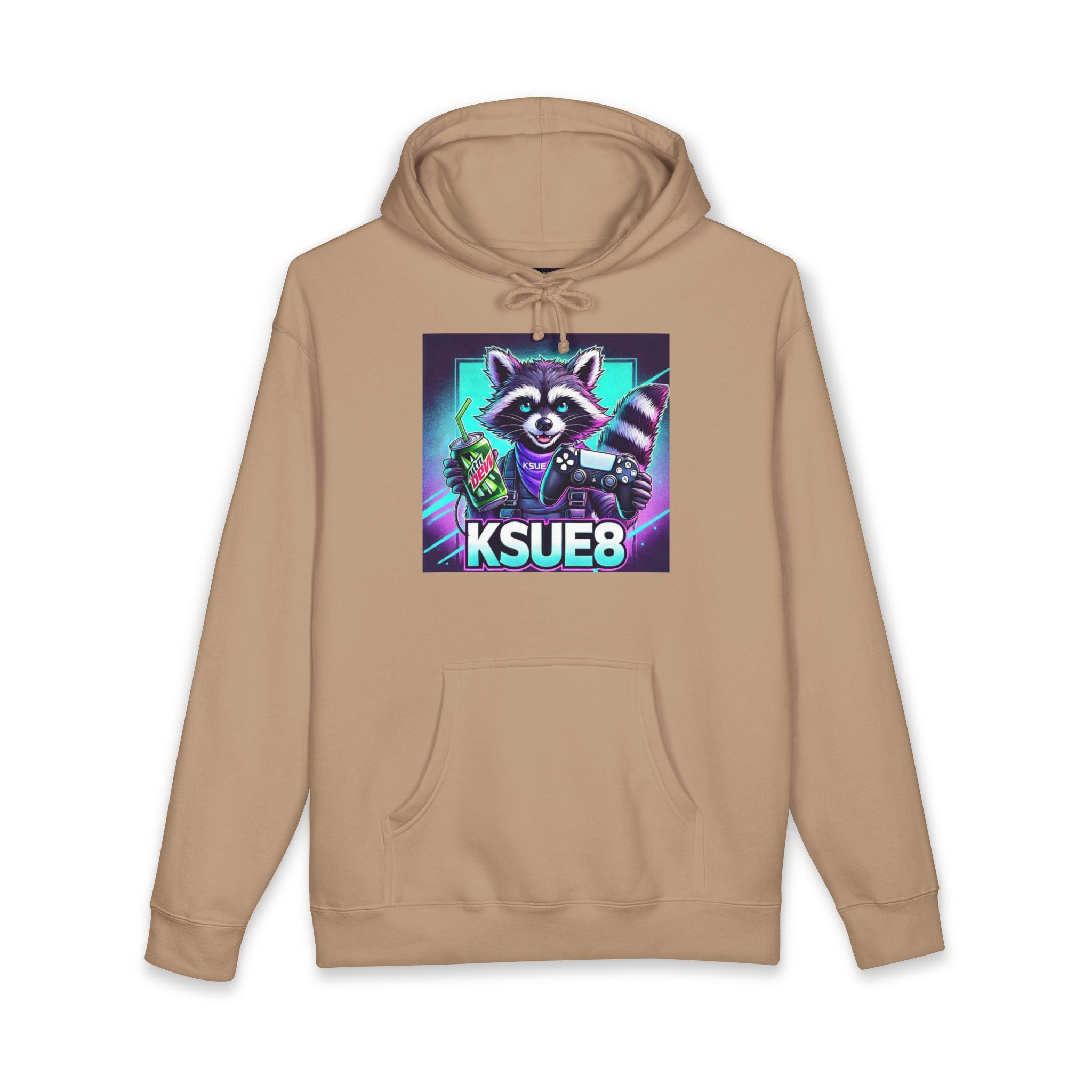 Raccoon Gamer Hoodie – KSUE8 Neon Arcade Pullover