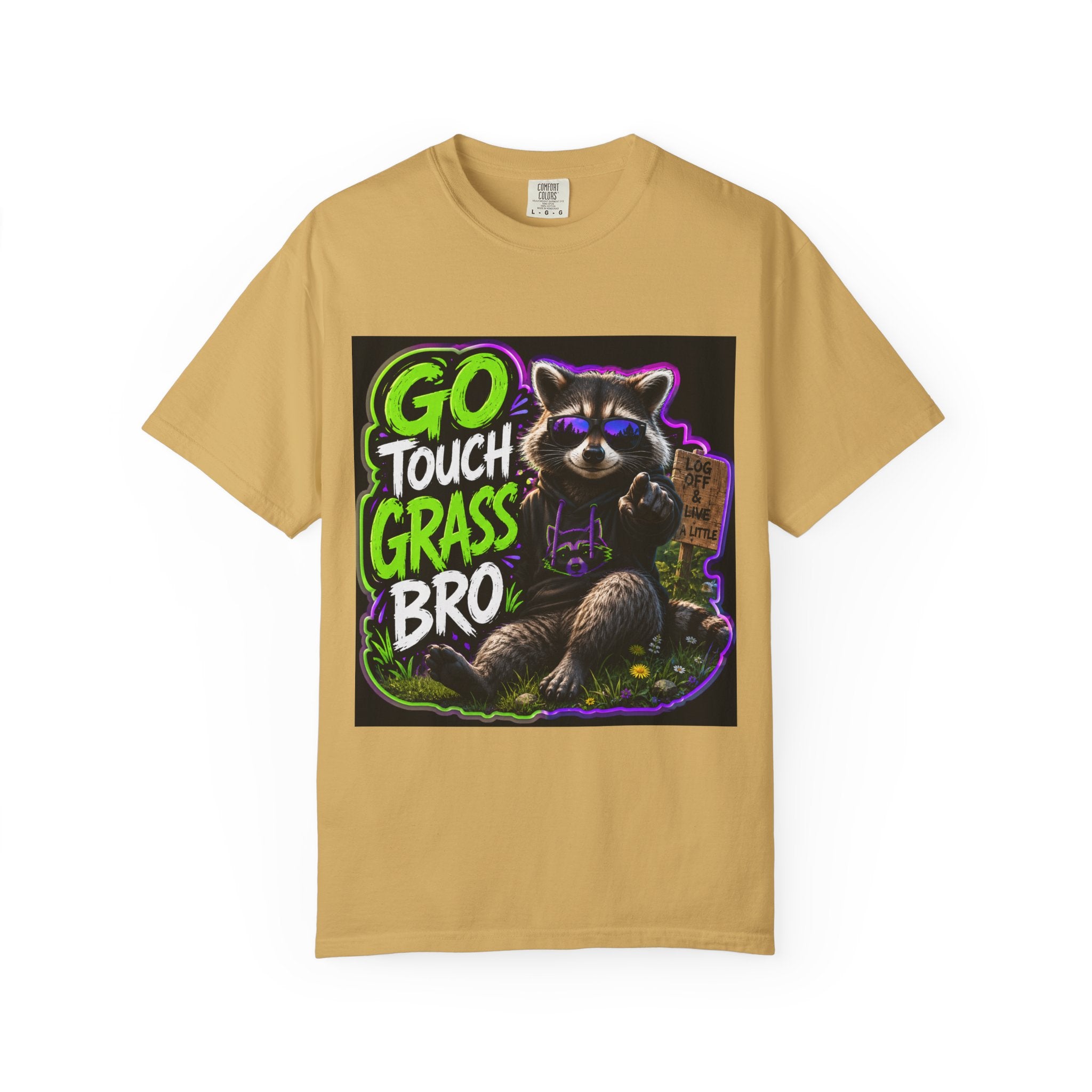 Raccoon 'Go Touch Grass Bro' Graphic T-Shirt